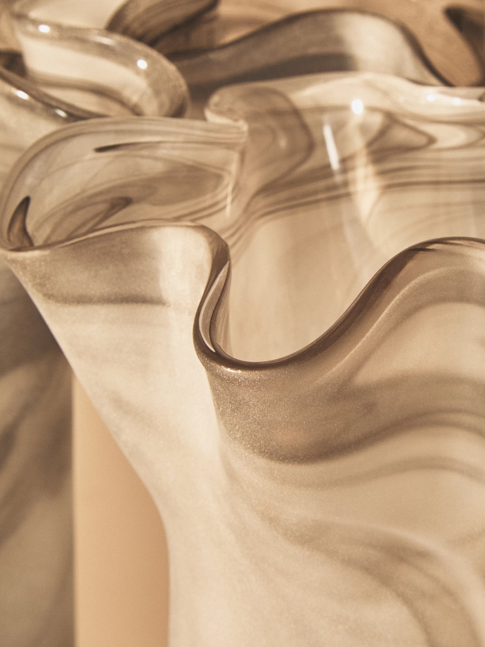 Flume Fluted Grey Glass Vase
