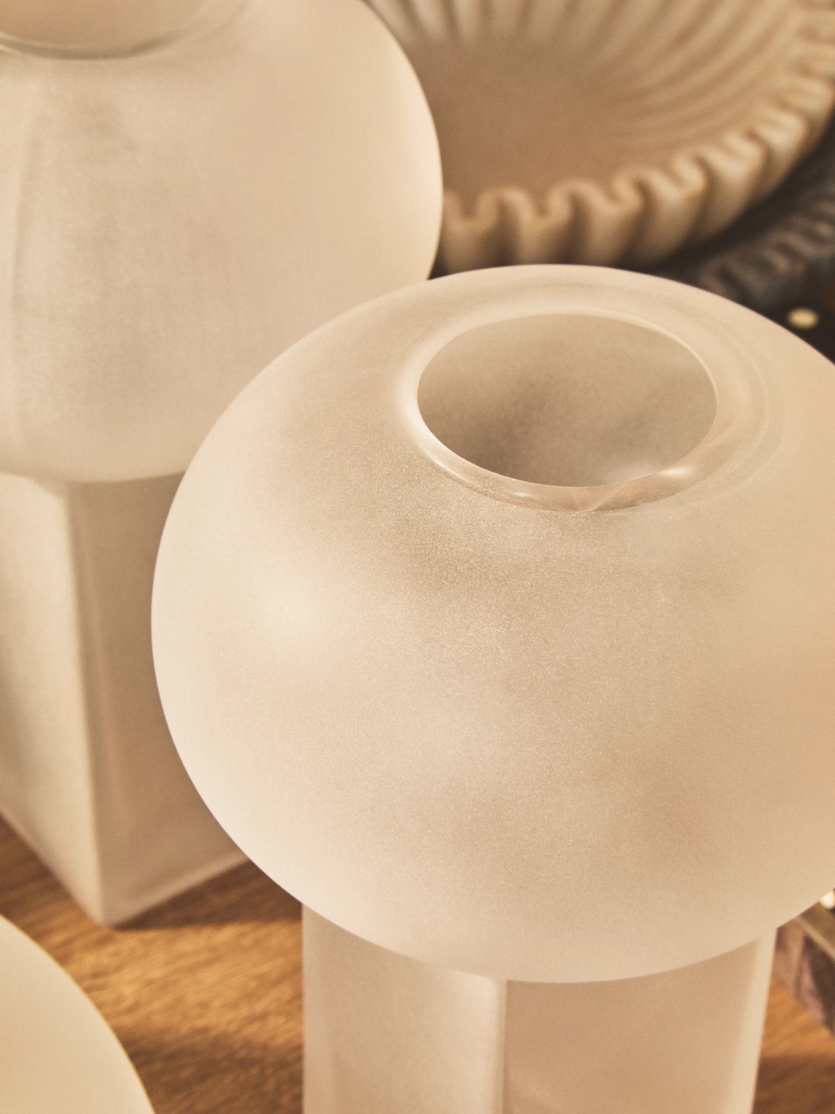Opal Large White Opaque Glass Vase