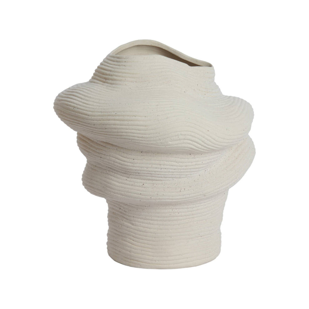 Luzz Matt Cream Sculptural Ceramic Vase