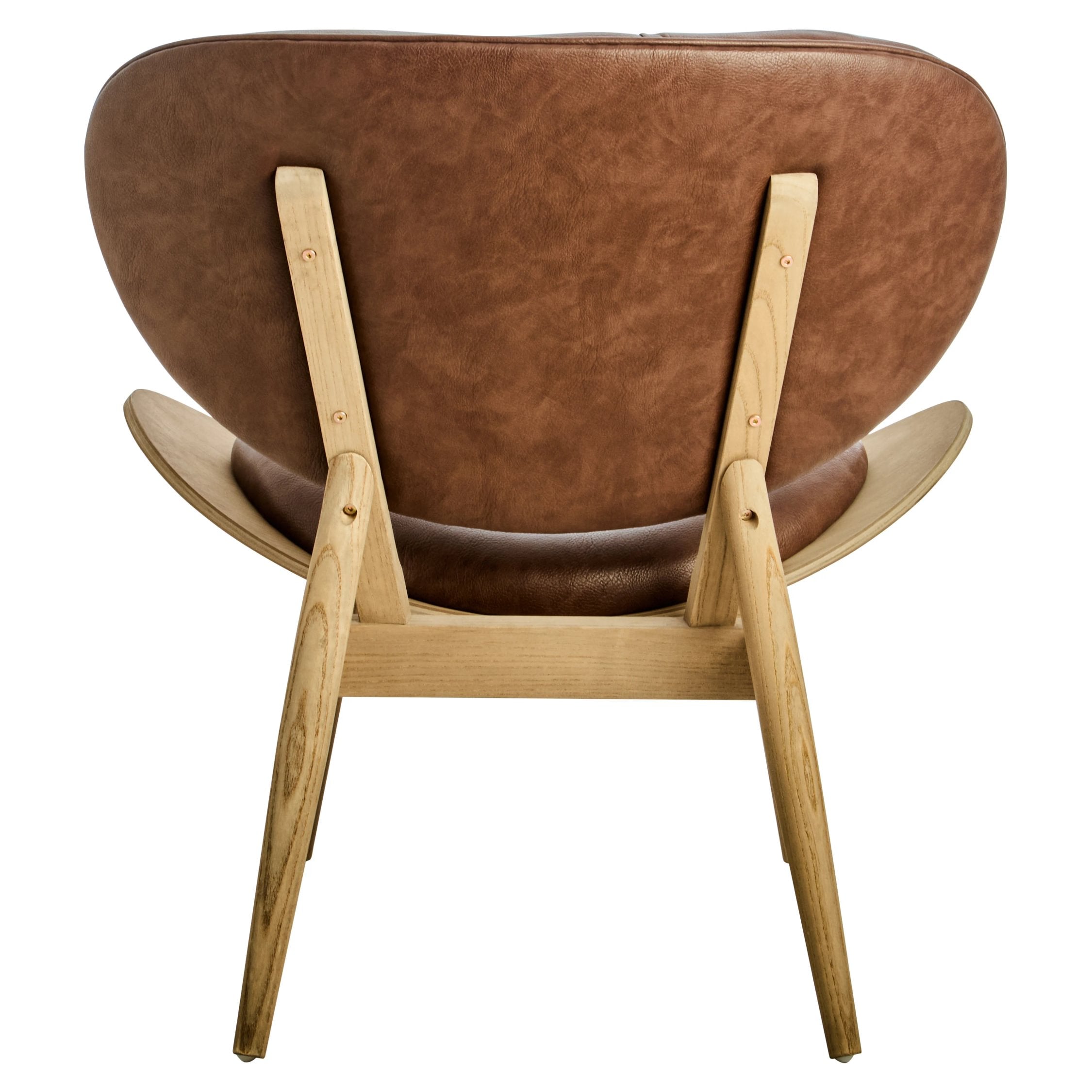 Windsor Brown Leather Effect & Elm Wood Chair