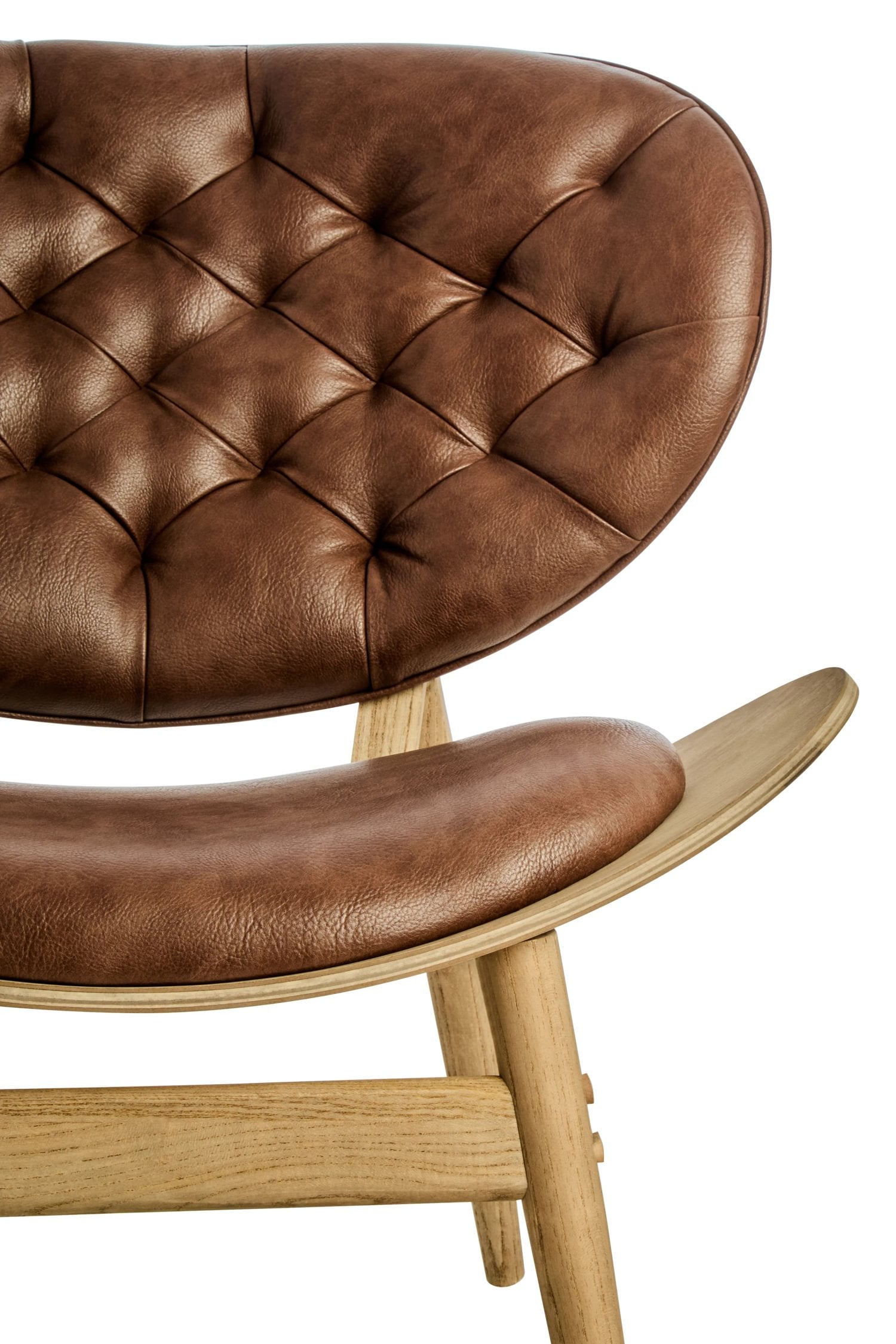 Windsor Brown Leather Effect & Elm Wood Chair