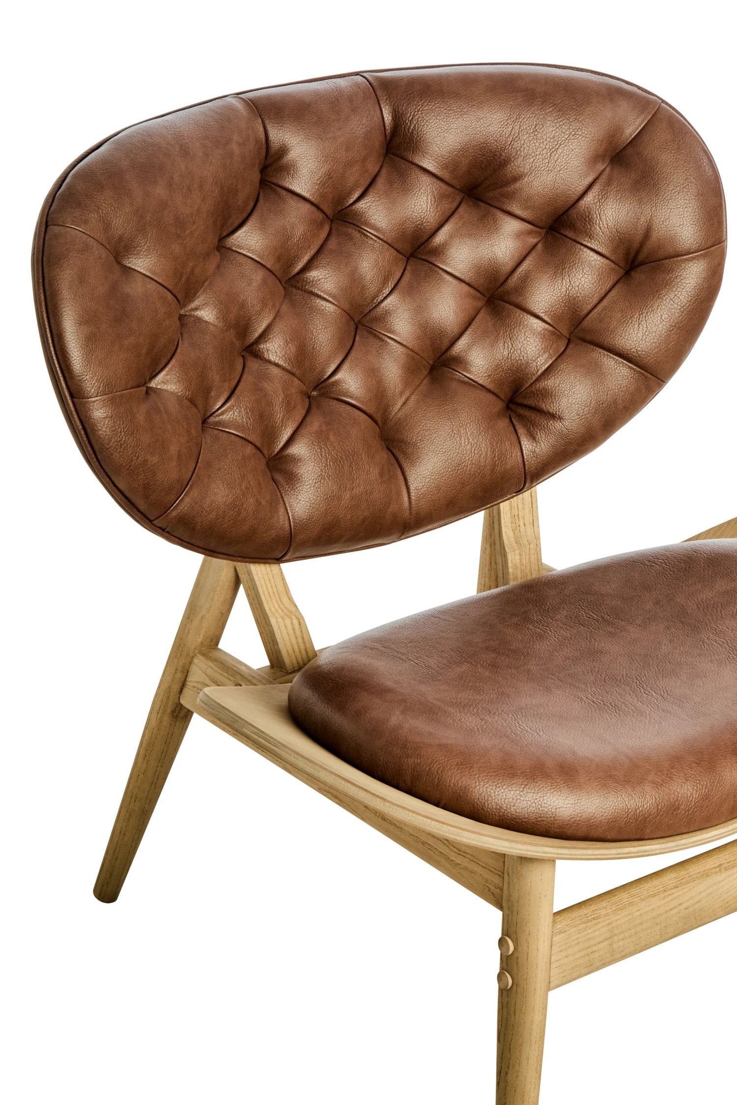 Windsor Brown Leather Effect & Elm Wood Chair