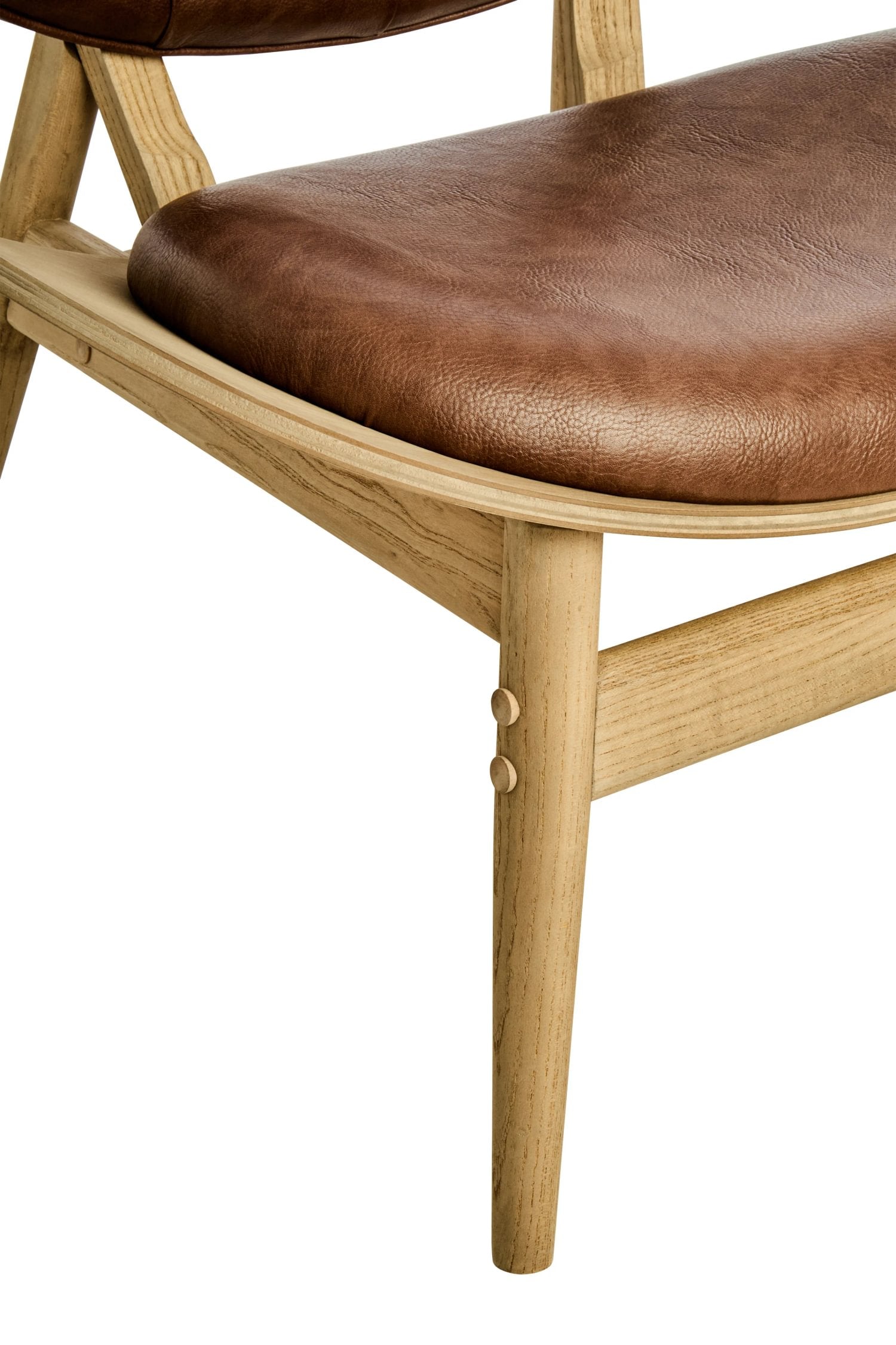 Windsor Brown Leather Effect & Elm Wood Chair