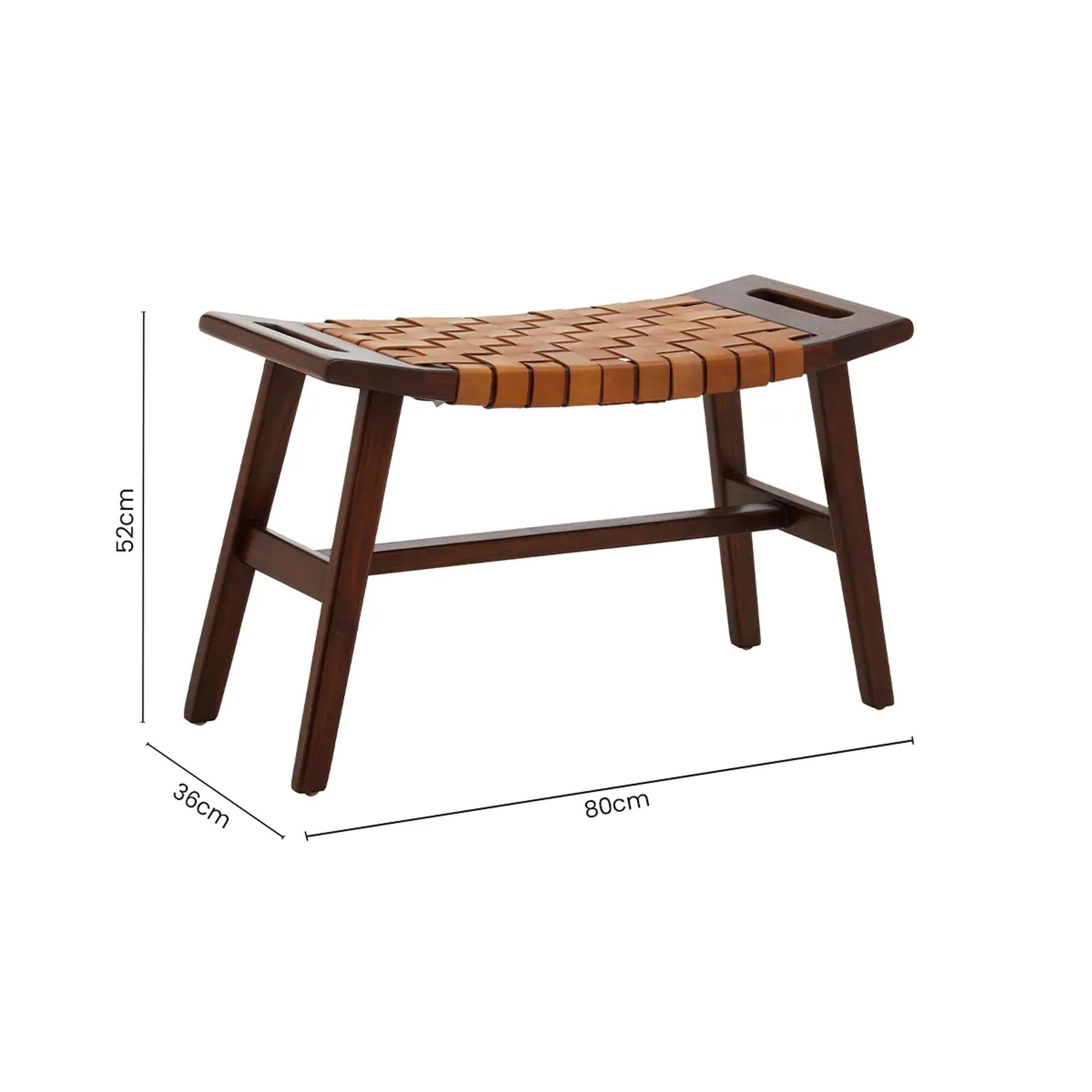 Kalahari Tan Leather Lattice Design Stool