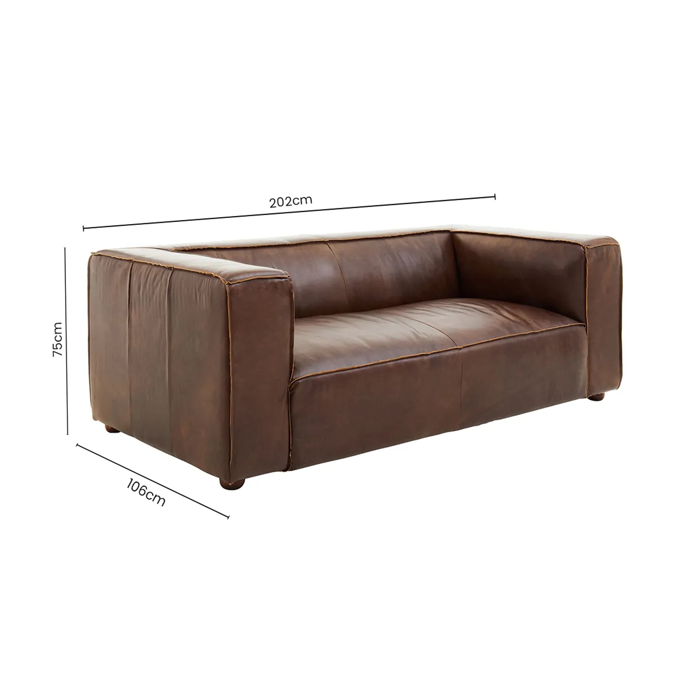 Burlington Antique Brown 2 Seater Leather Sofa