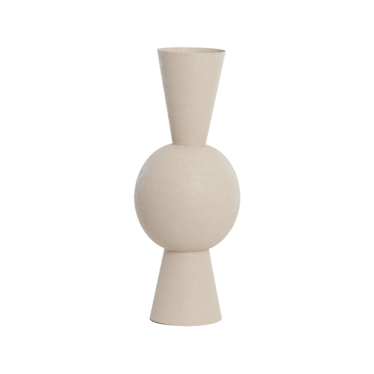 Chedi Matt Light Grey Metal Vase 60cm