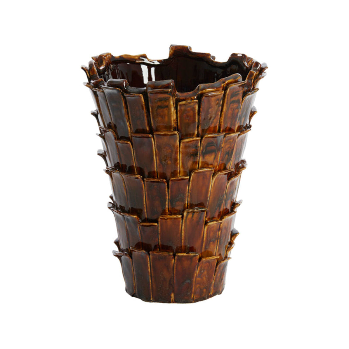 Banya Gloss Dark Brown Ceramic Vase 34cm