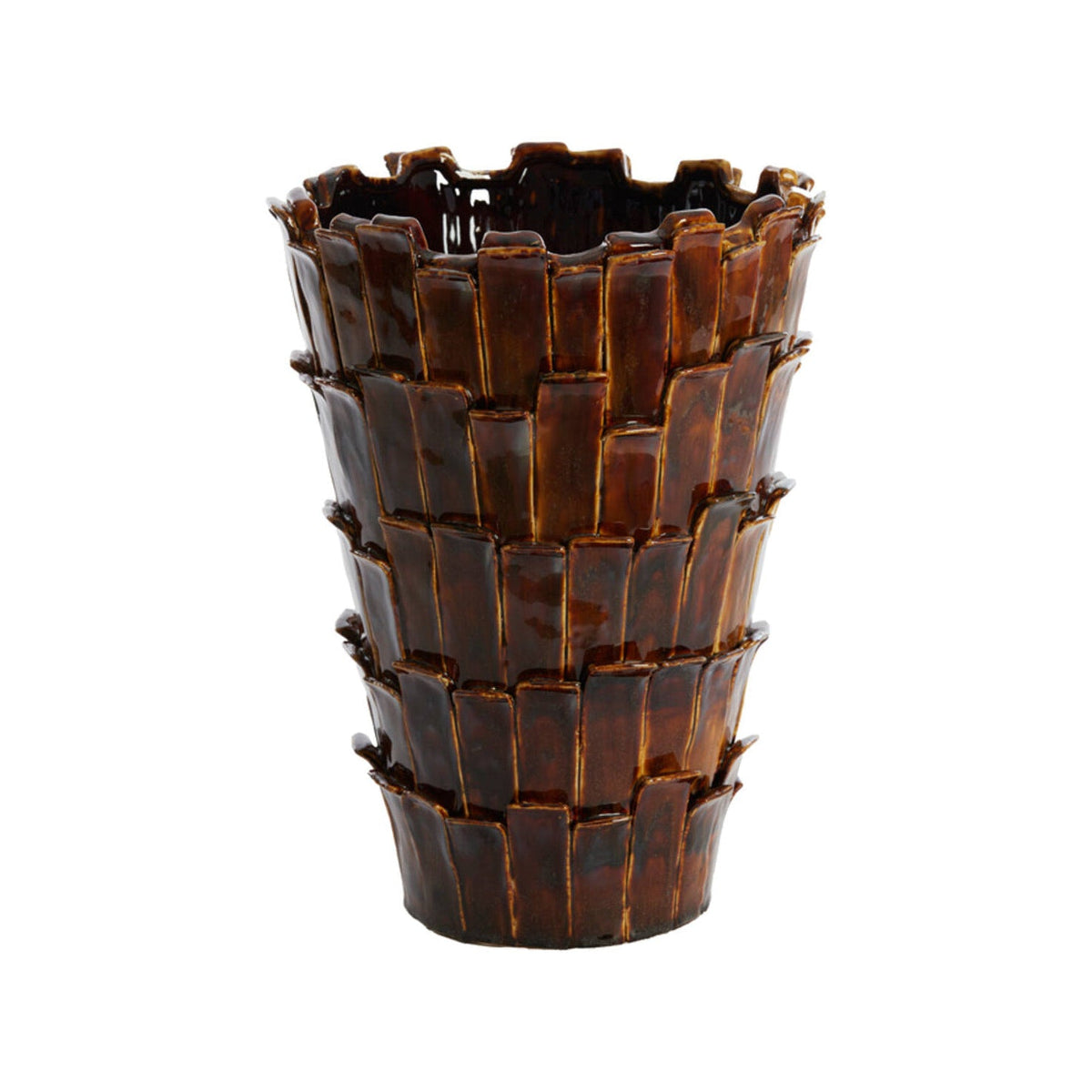 Banya Gloss Dark Brown Ceramic Vase 43cm