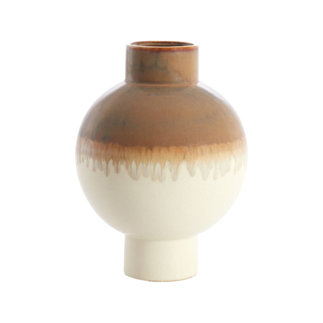 Zelata Cream & Taupe Ceramic Vase 38cm