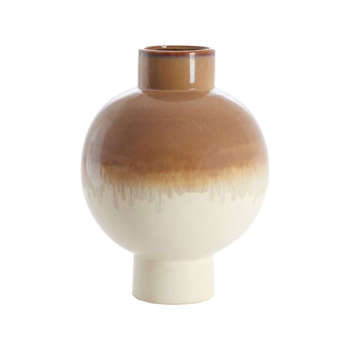 Zelata Cream & Taupe Ceramic Vase 46cm