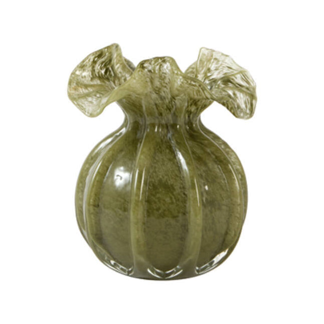 Xerea Olive Green Glass Vase