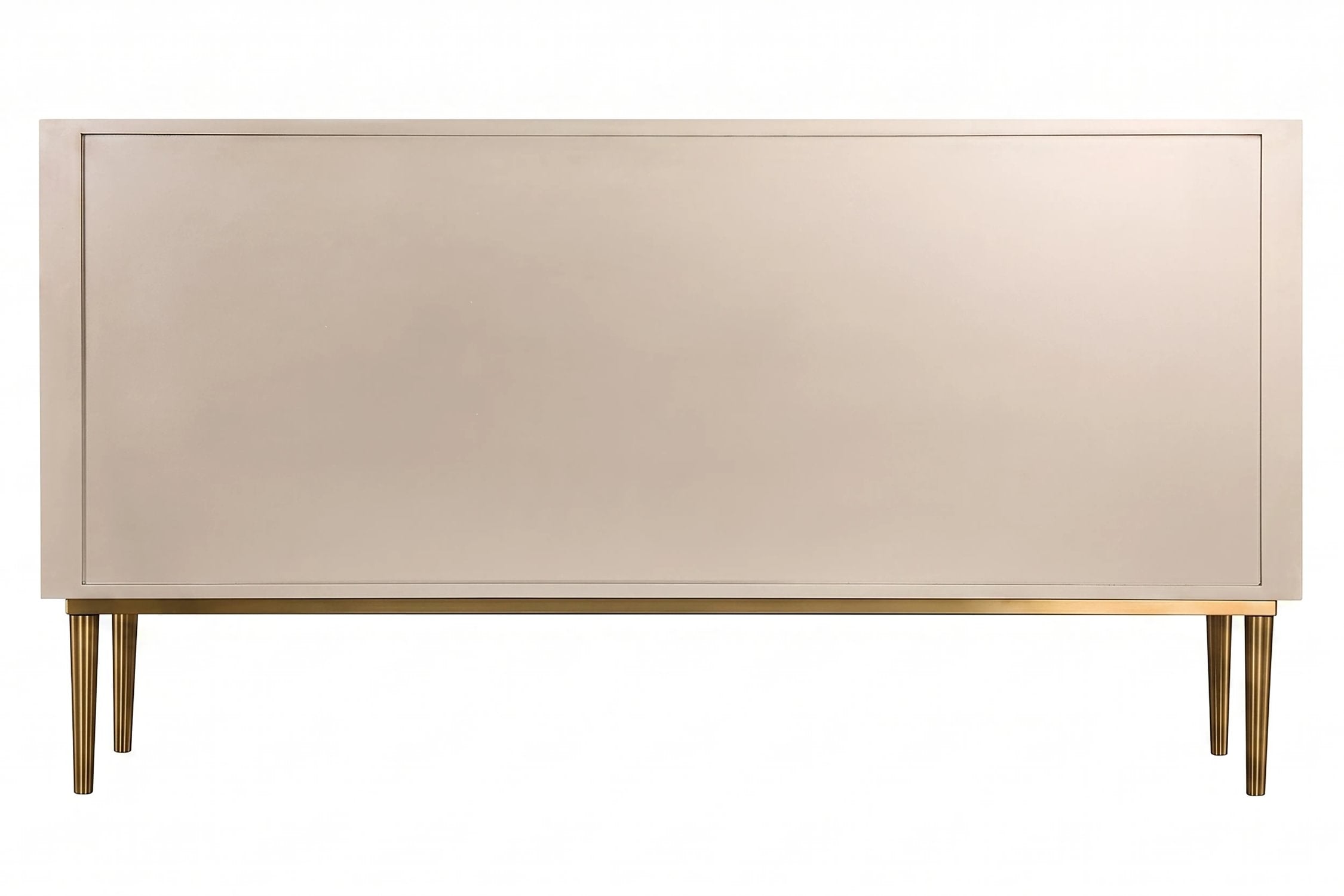 Deco Champagne Gold Finish 3 Door Fluted Sideboard