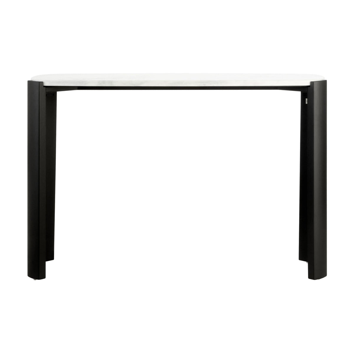 Loggia White Marble Top & Black Acacia Wood Console Table