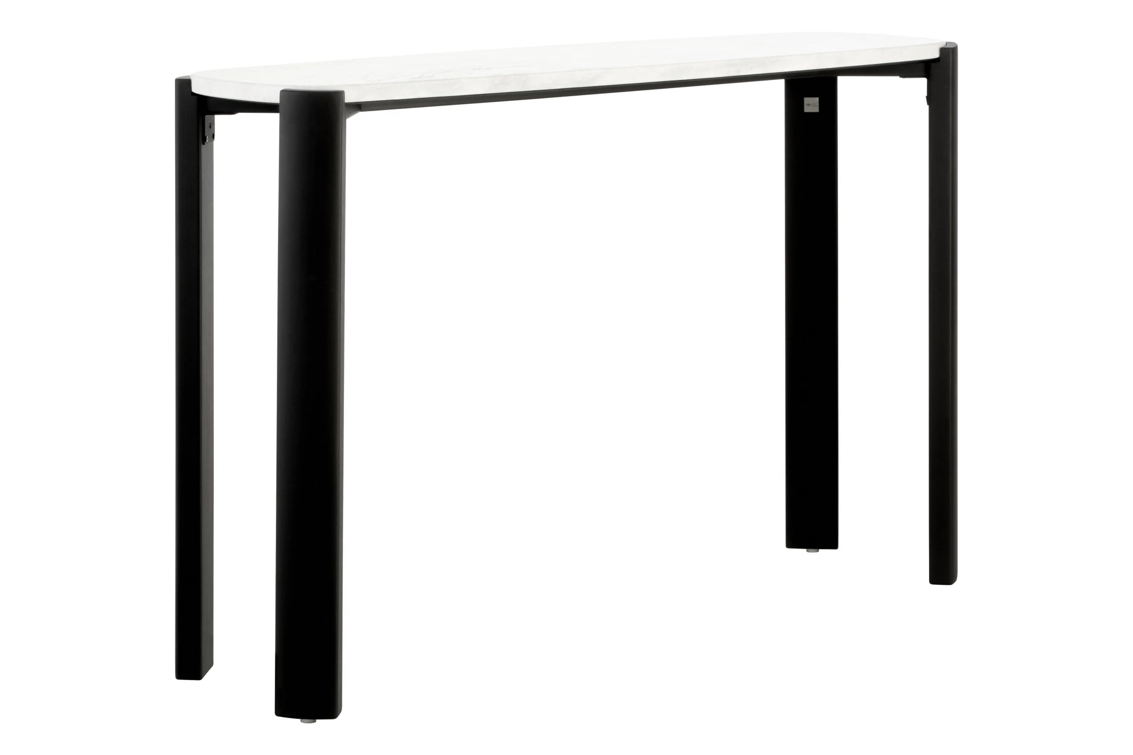 Loggia White Marble Top & Black Acacia Wood Console Table