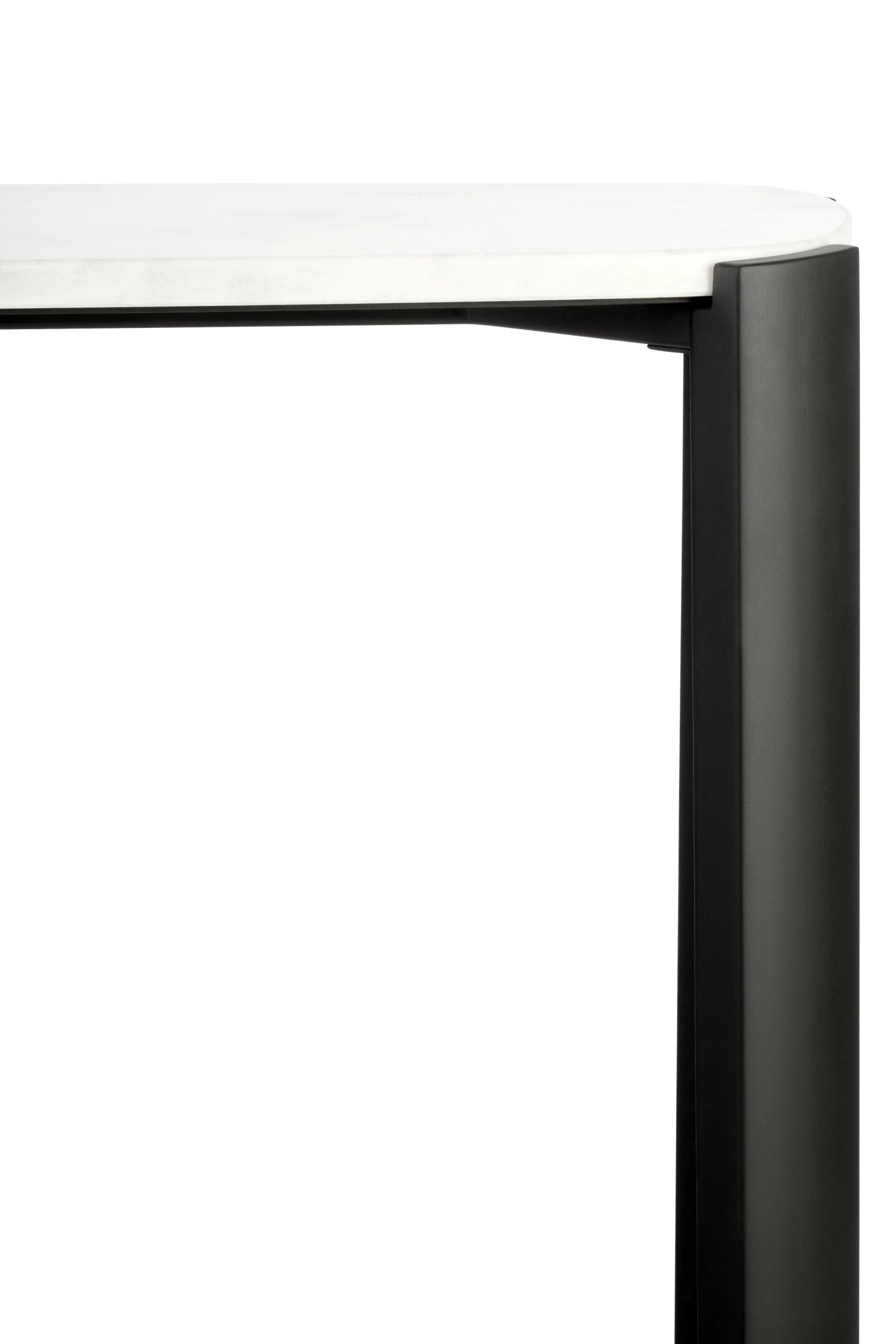 Loggia White Marble Top & Black Acacia Wood Console Table