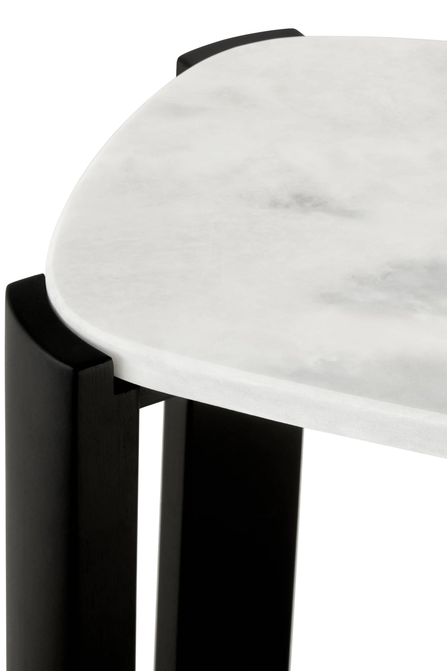 Loggia White Marble Top & Black Acacia Wood Console Table