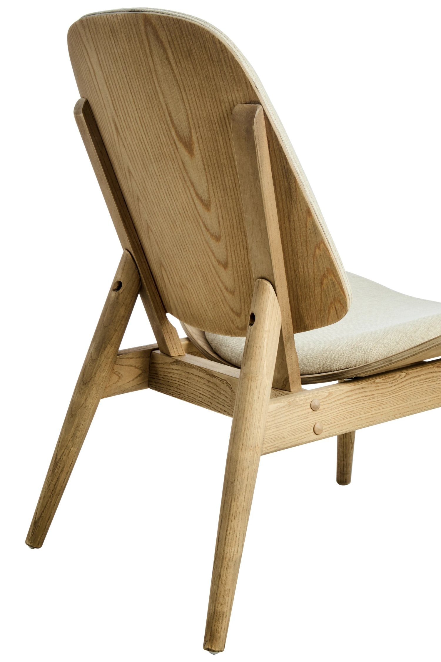Windsor Beige Fabric & Washed Elm Wood Chair