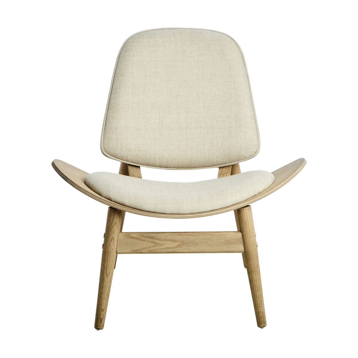 Windsor Beige Fabric & Washed Elm Wood Chair