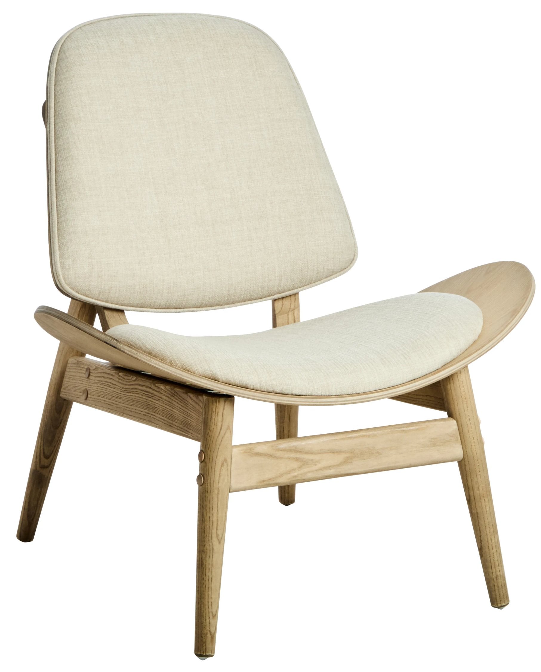 Windsor Beige Fabric & Washed Elm Wood Chair