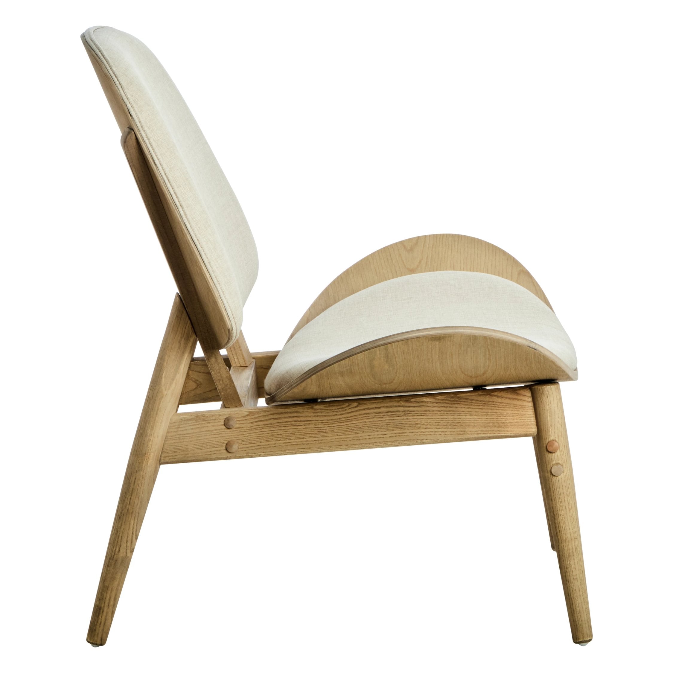 Windsor Beige Fabric & Washed Elm Wood Chair