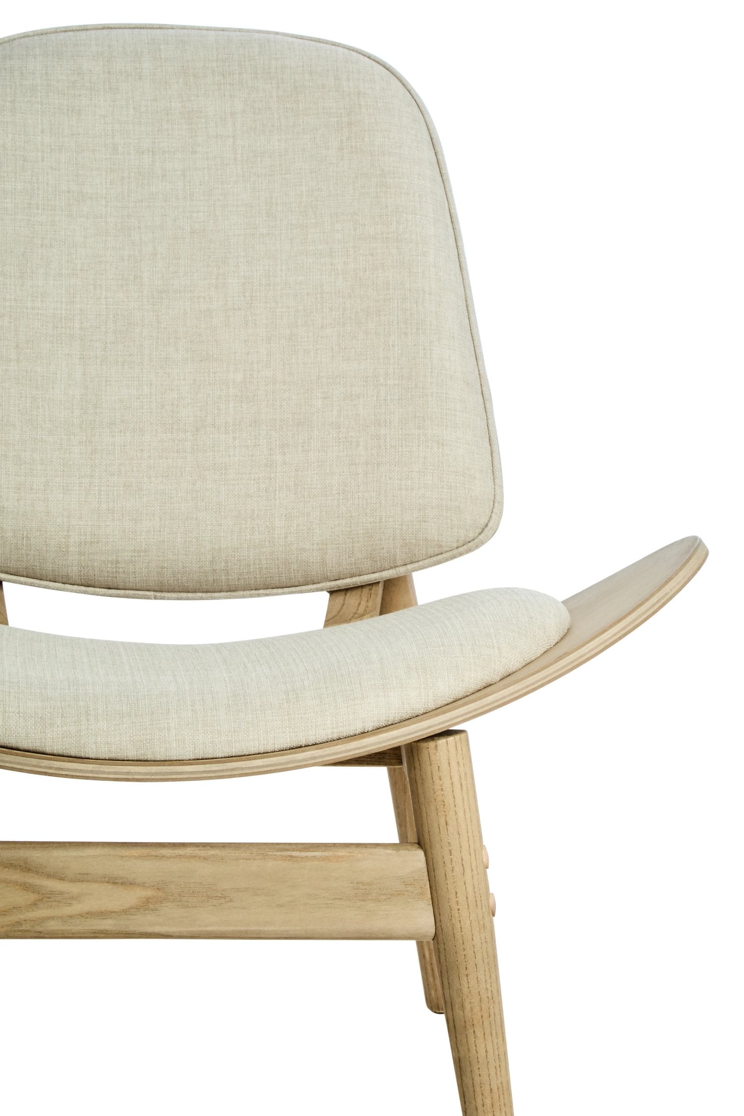 Windsor Beige Fabric & Washed Elm Wood Chair