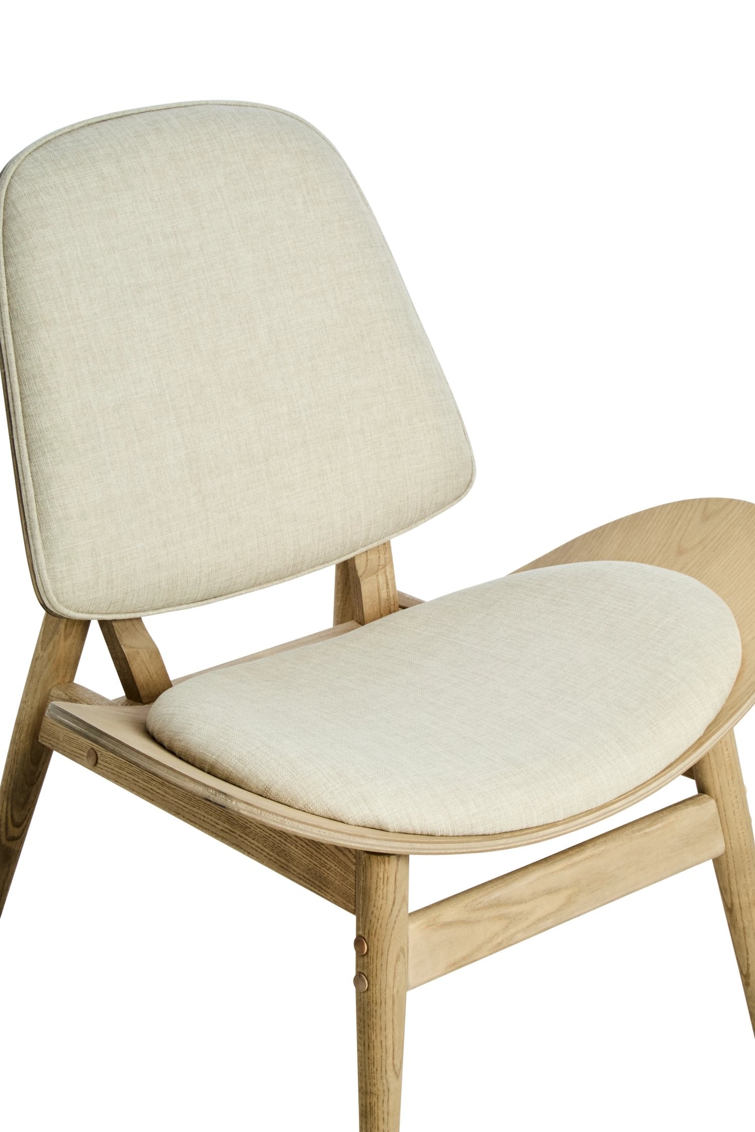 Windsor Beige Fabric & Washed Elm Wood Chair