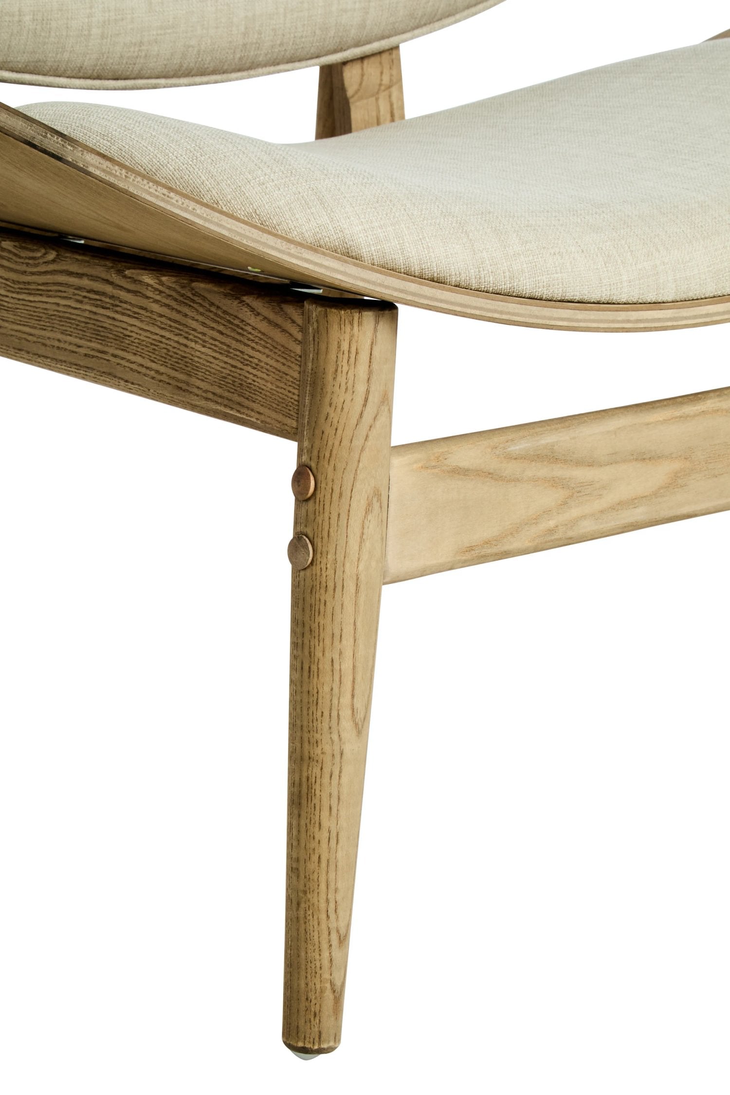 Windsor Beige Fabric & Washed Elm Wood Chair