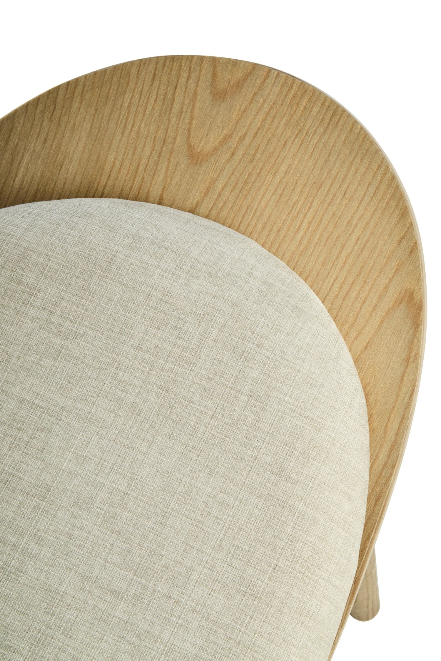Windsor Beige Fabric & Washed Elm Wood Chair