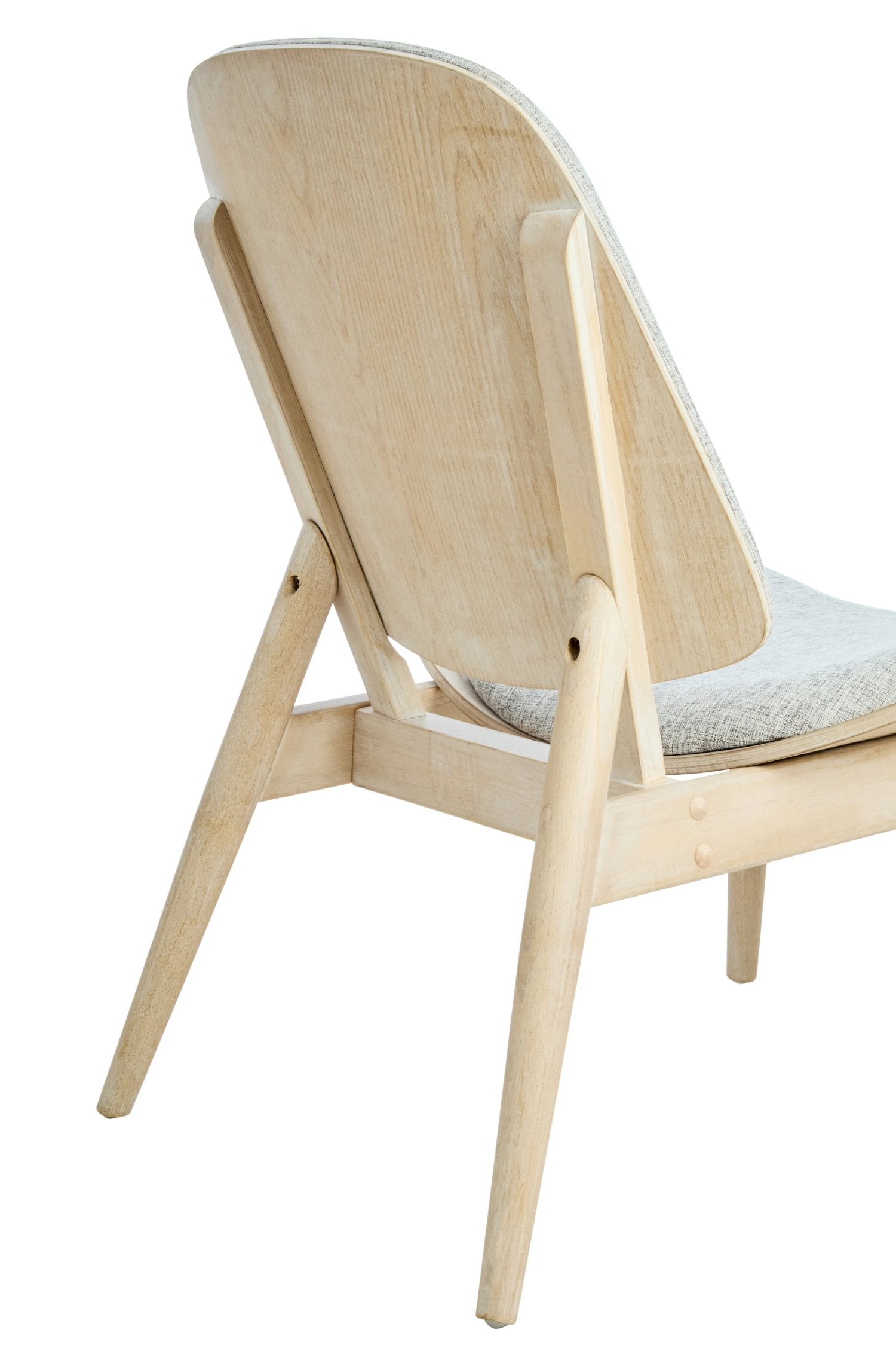 Windsor Grey Fabric & Washed Elm Wood Chair