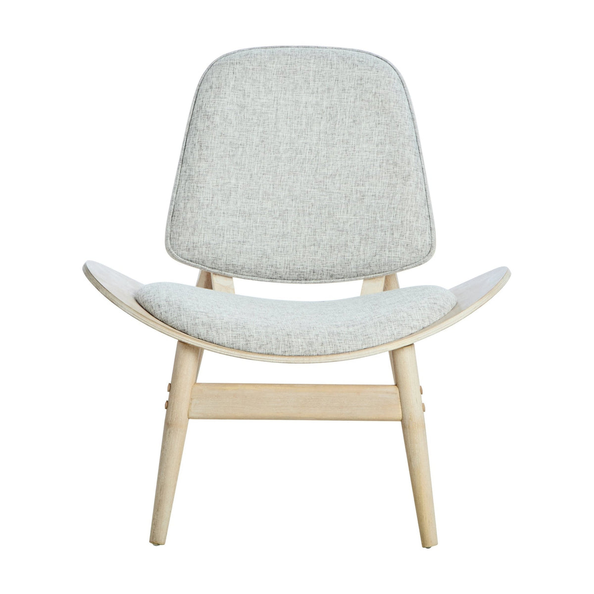Windsor Grey Fabric & Washed Elm Wood Chair