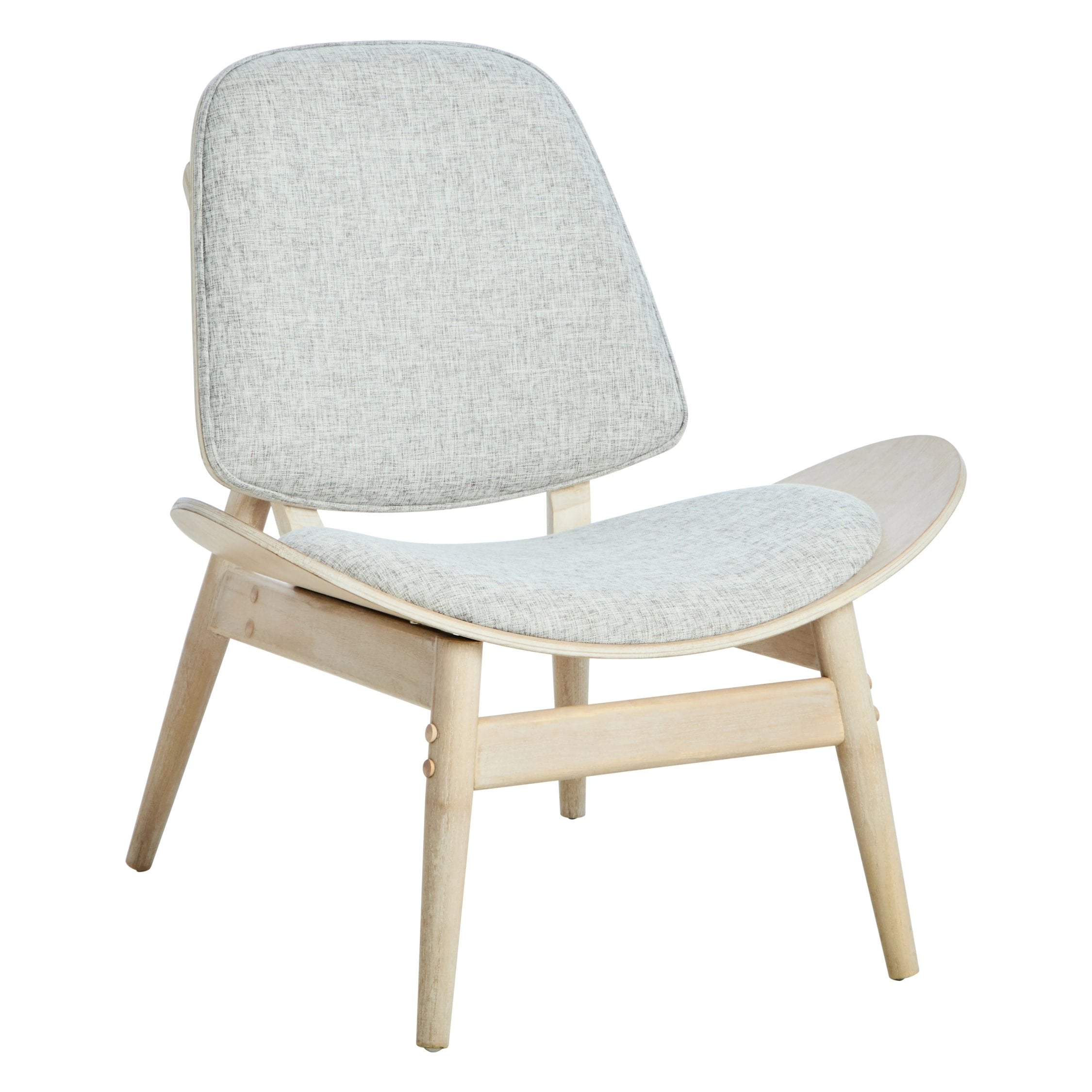 Windsor Grey Fabric & Washed Elm Wood Chair
