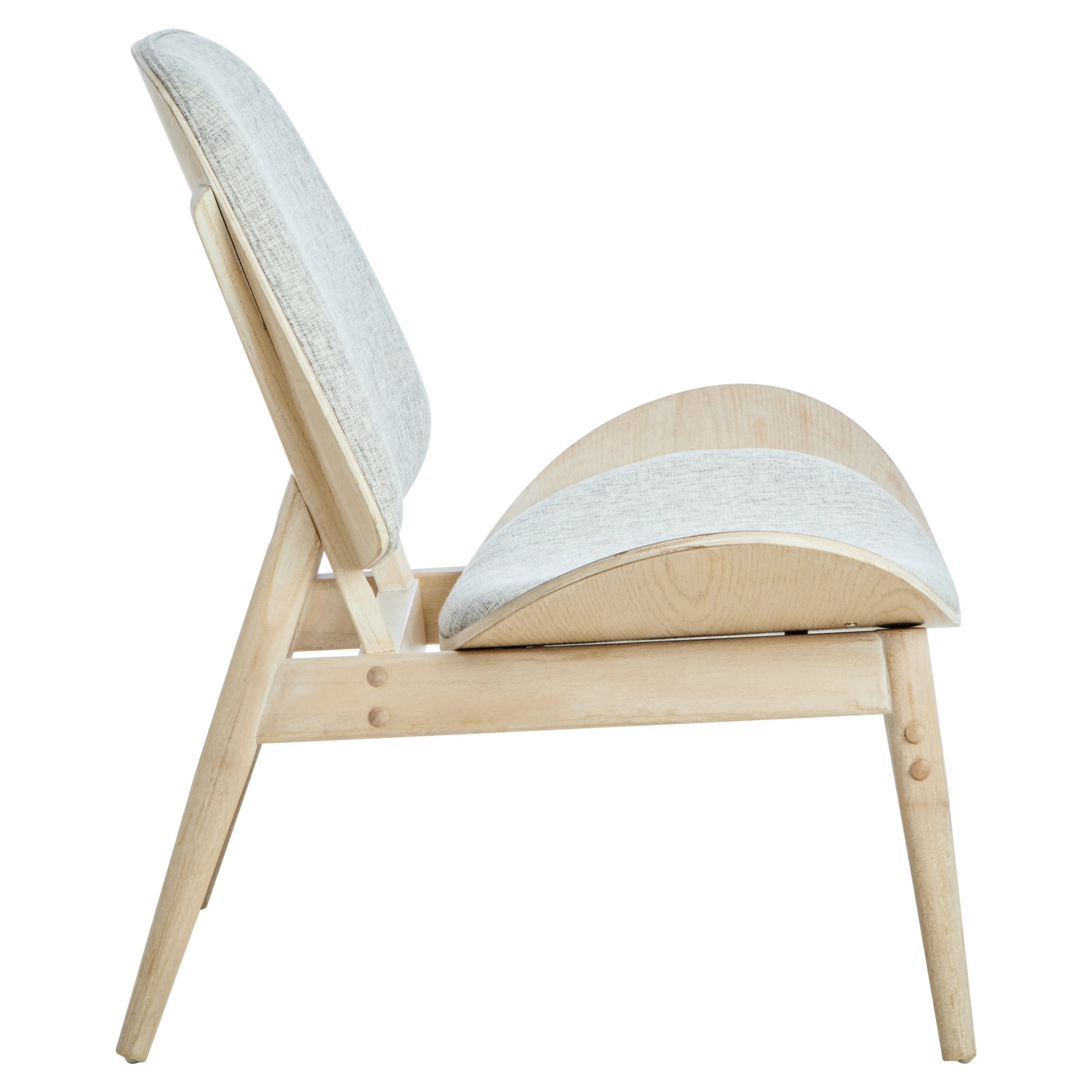 Windsor Grey Fabric & Washed Elm Wood Chair