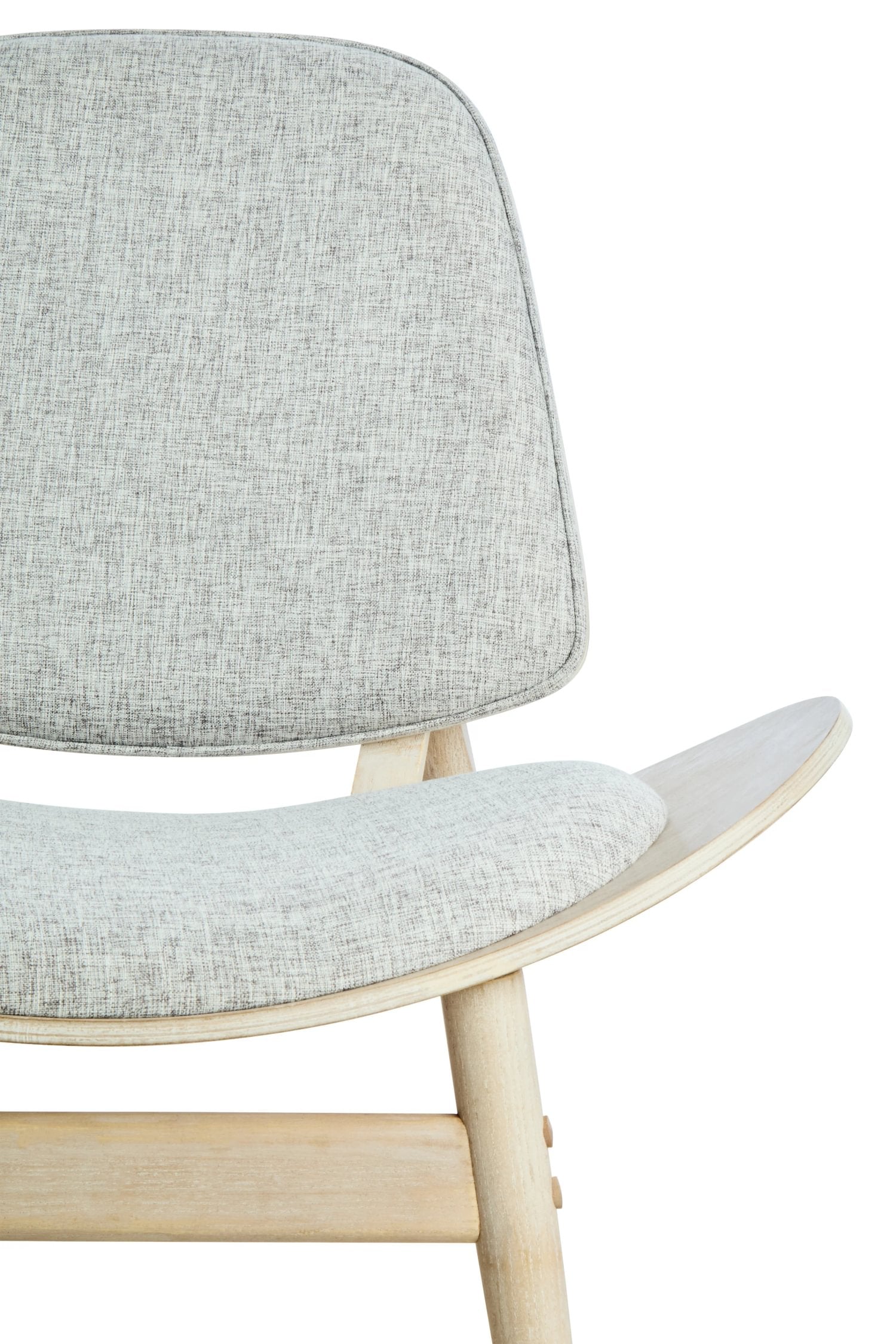 Windsor Grey Fabric & Washed Elm Wood Chair