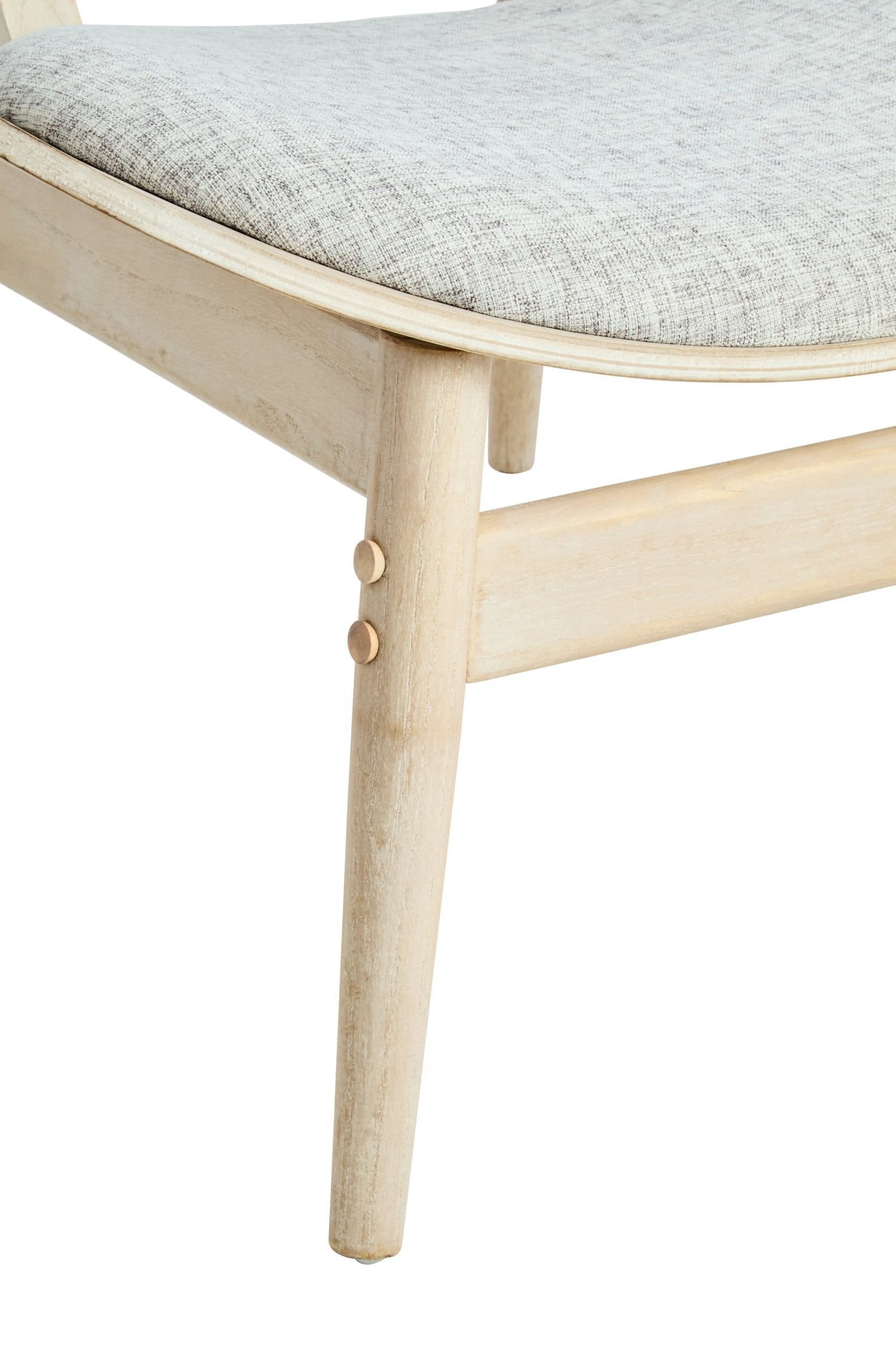 Windsor Grey Fabric & Washed Elm Wood Chair