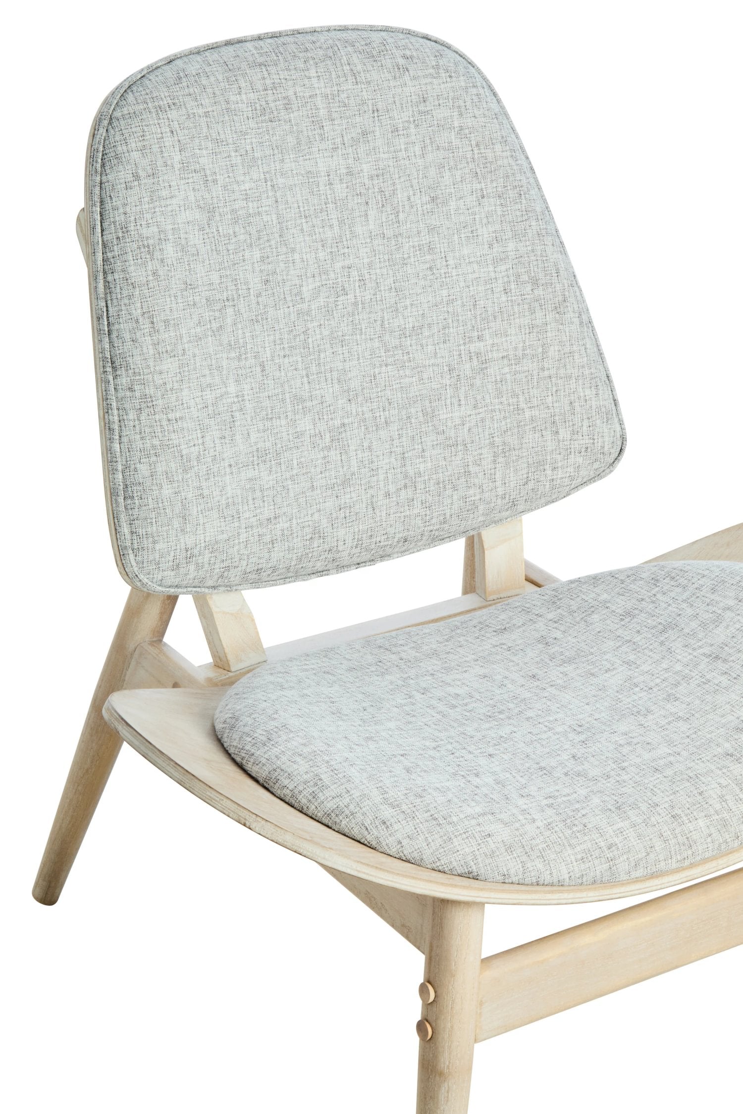 Windsor Grey Fabric & Washed Elm Wood Chair
