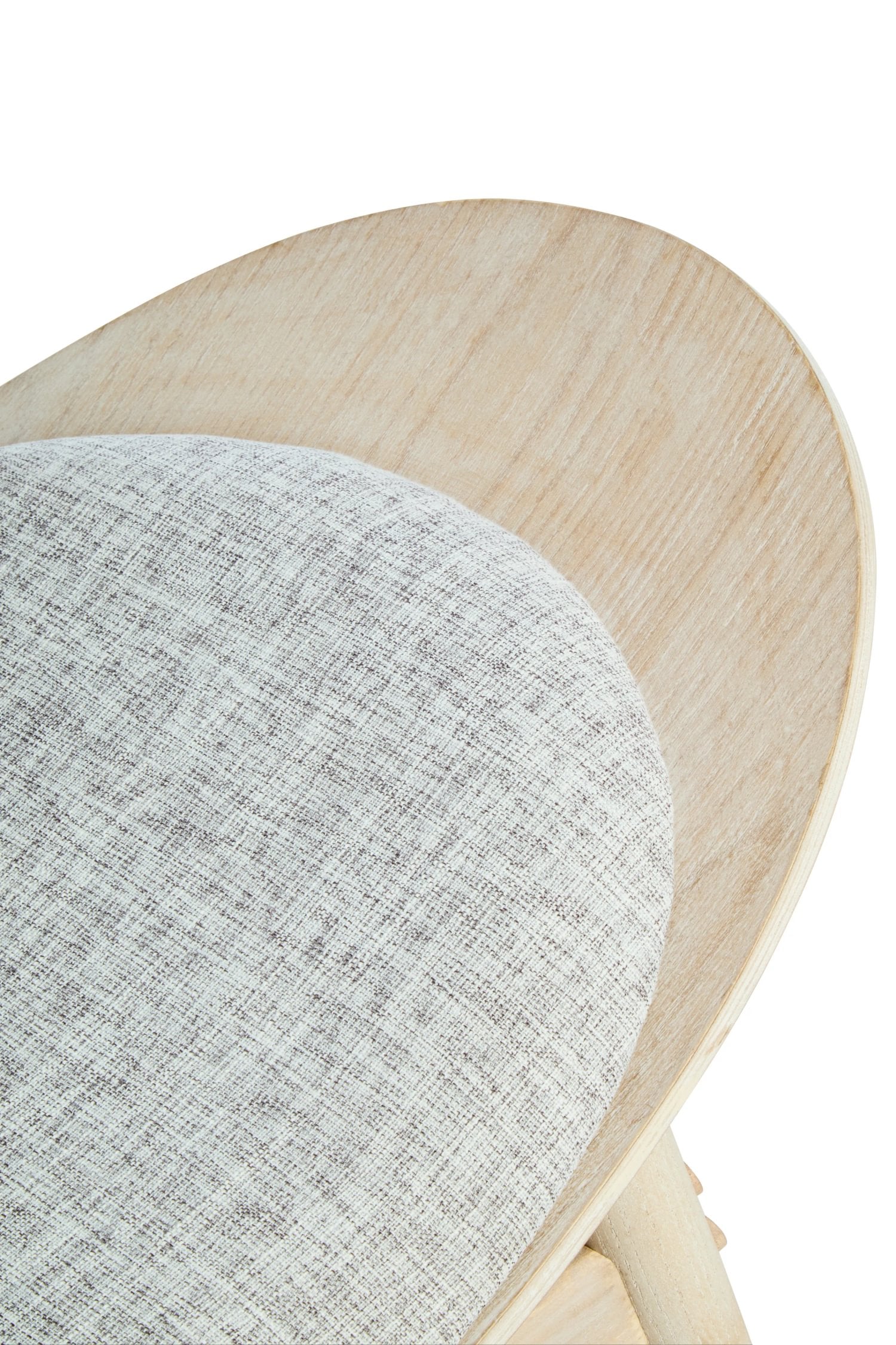 Windsor Grey Fabric & Washed Elm Wood Chair