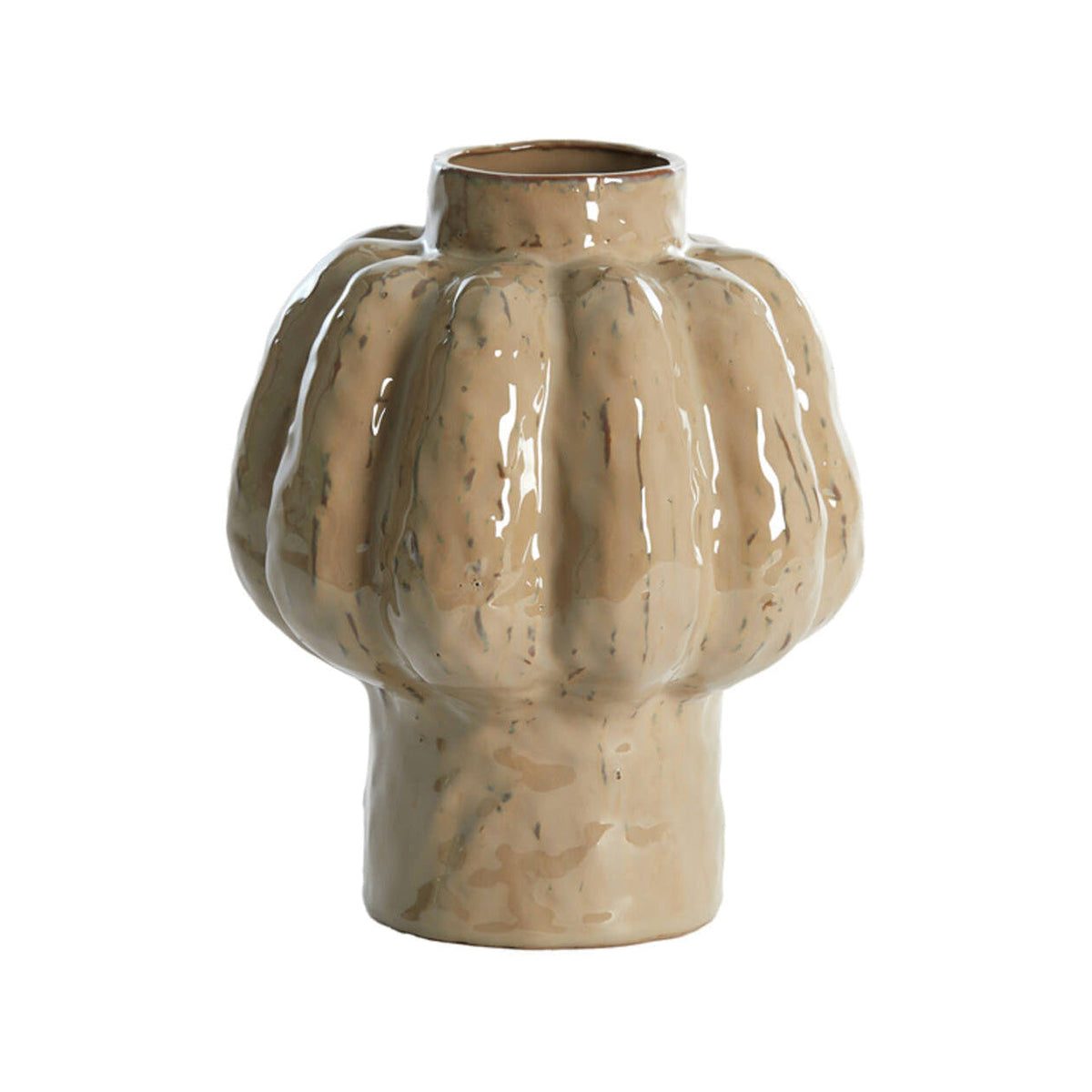 Aliveri Taupe Ceramic Vase 25cm