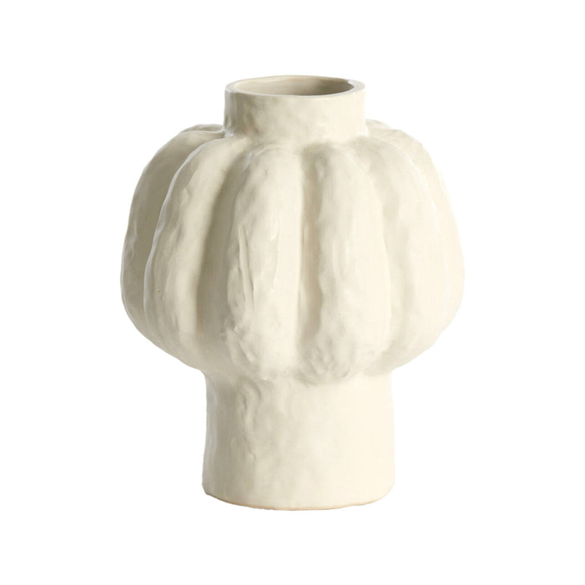 Aliveri Matt White Ceramic Vase 25cm