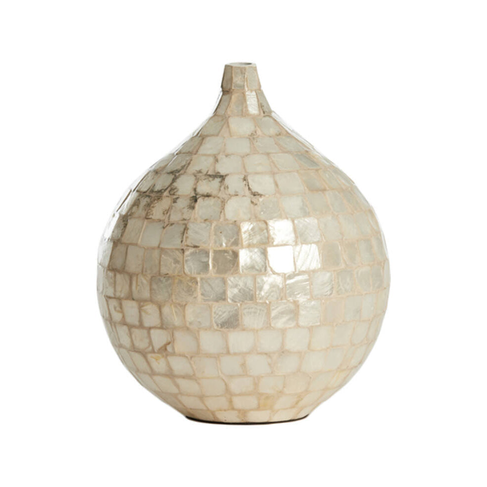 Elorza Cream Bamboo Mosaic Vase 25cm