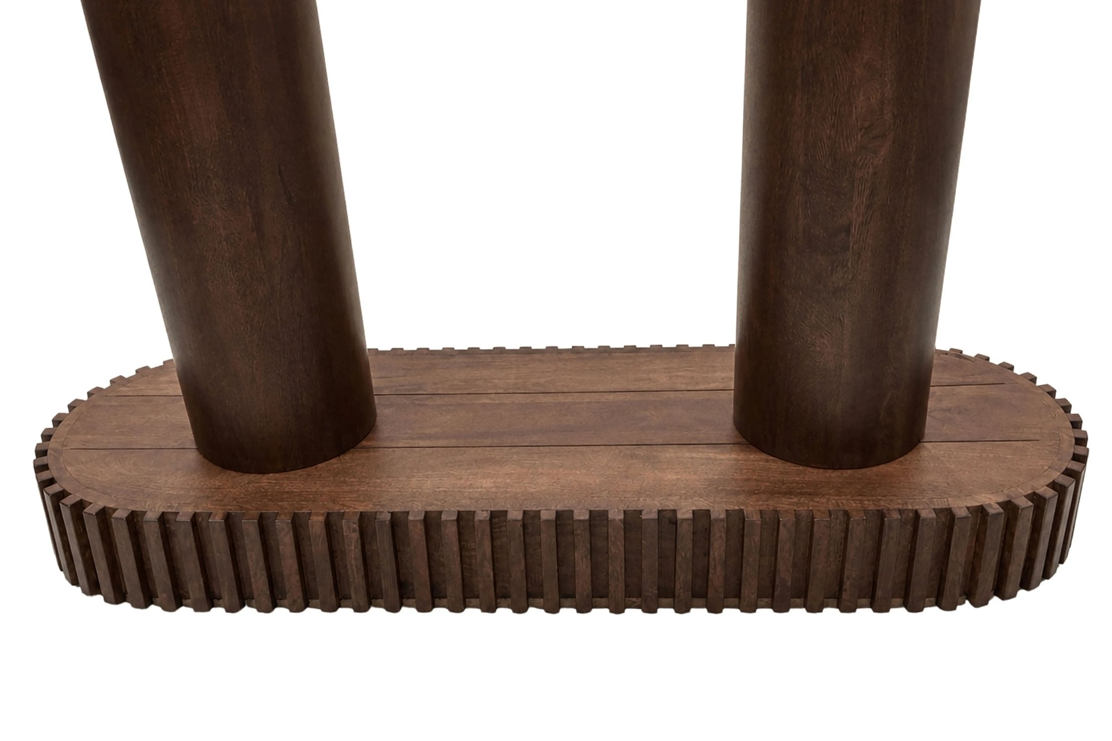 Colonnade Travertine & Mango Wood Curved Console Table