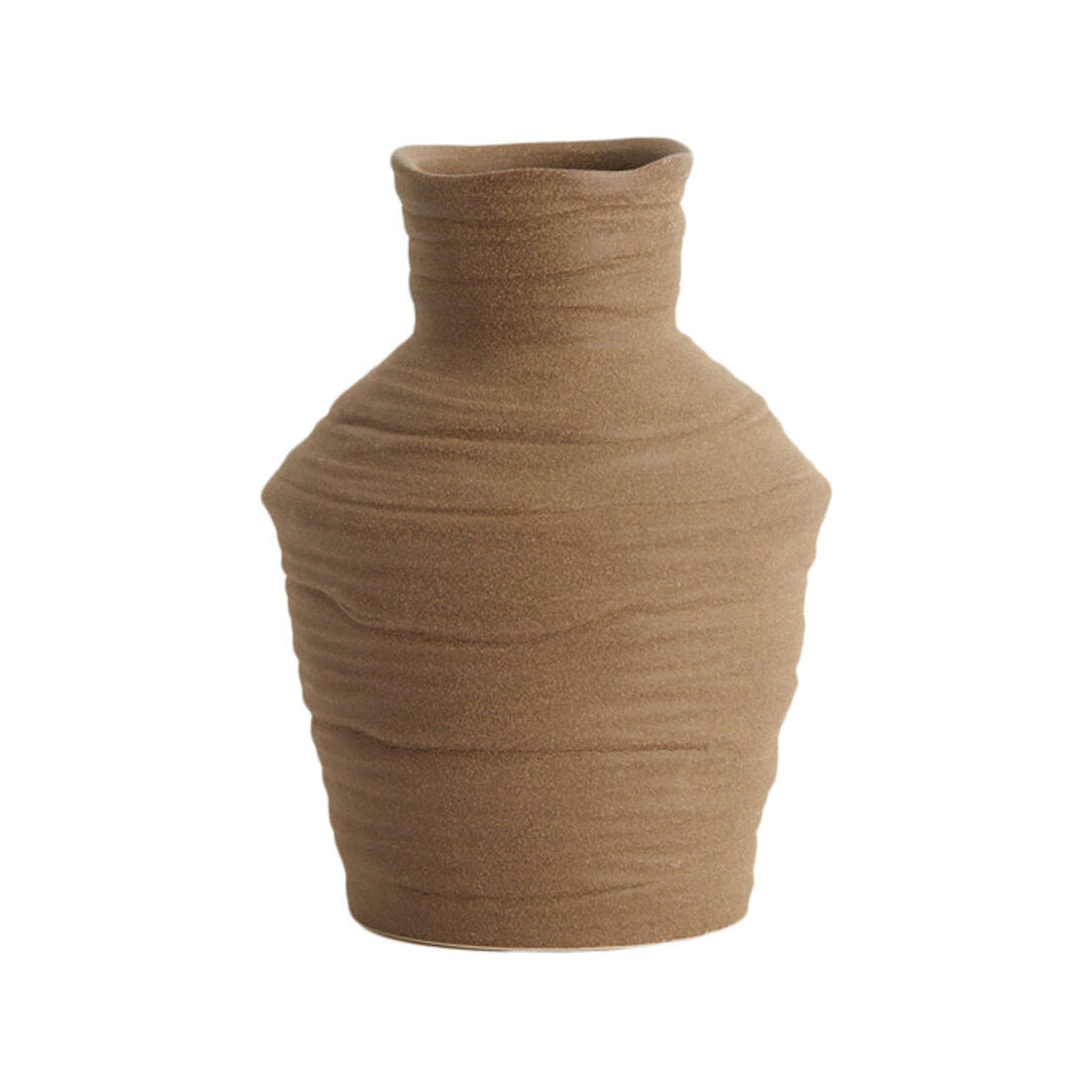 Greccio Matt Brown Ceramic Vase 20.5cm