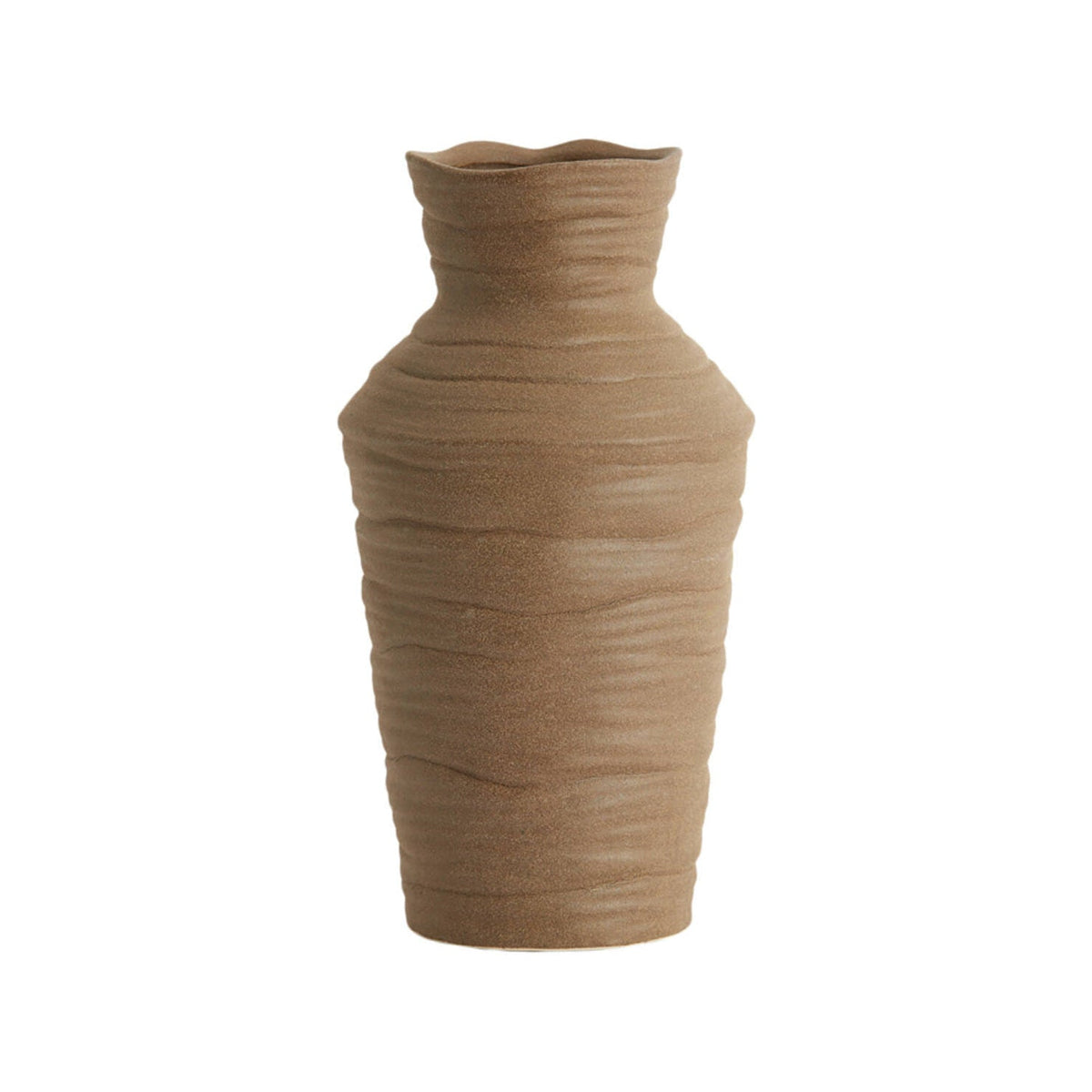 Greccio Matt Brown Ceramic Vase 28cm