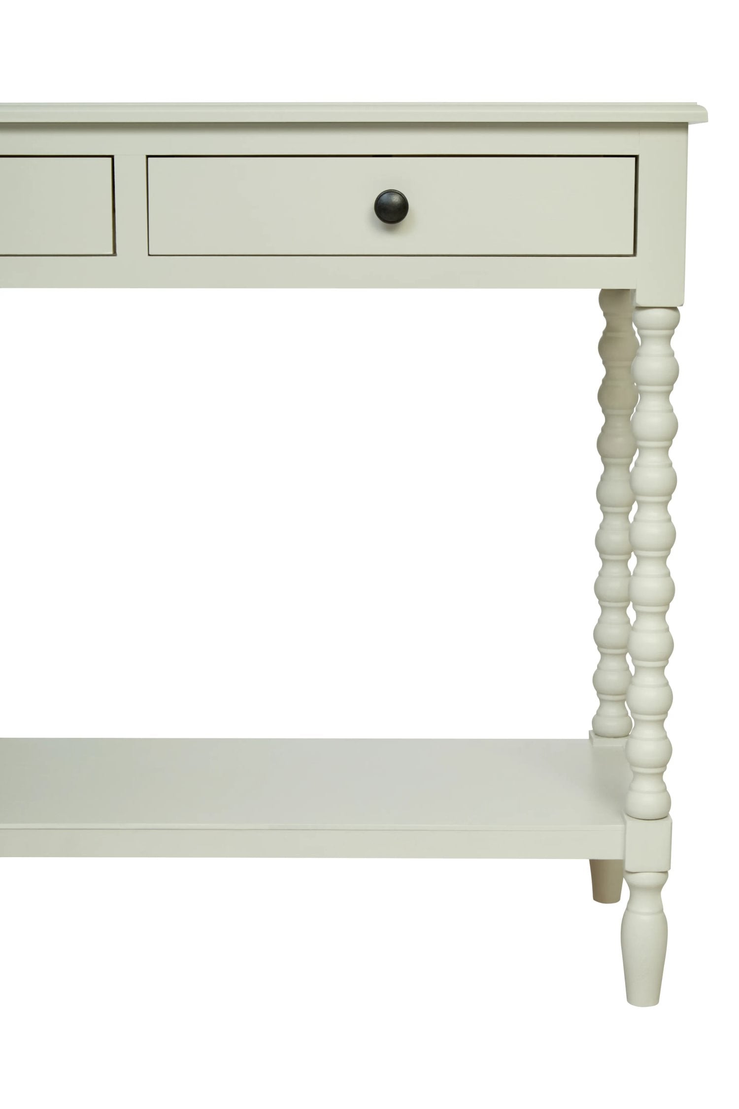 Chelsea Bobble Detail Ivory Wood 2 Drawer Console Table