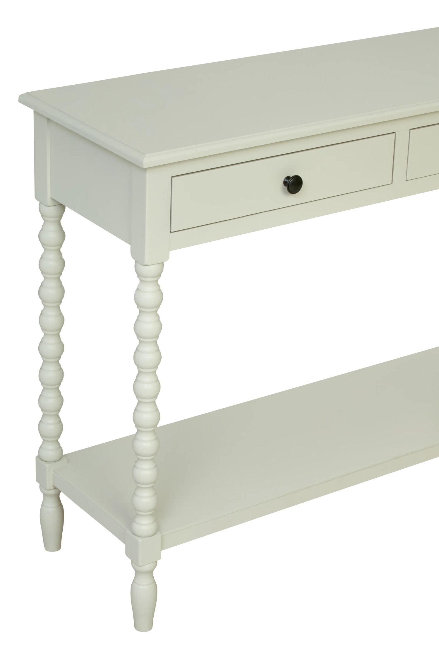 Chelsea Bobble Detail Ivory Wood 2 Drawer Console Table
