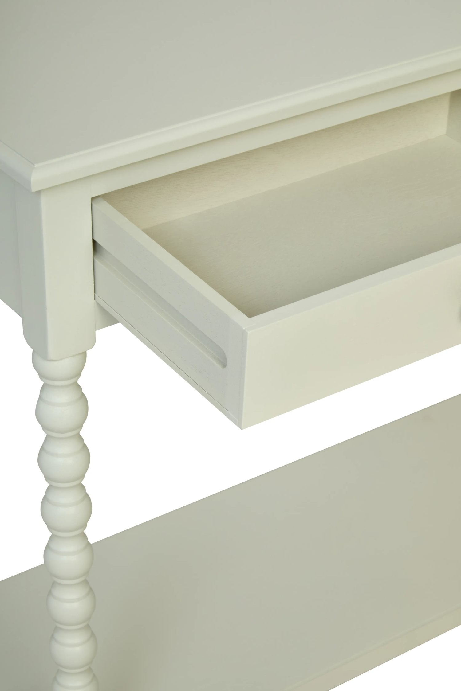 Chelsea Bobble Detail Ivory Wood 2 Drawer Console Table