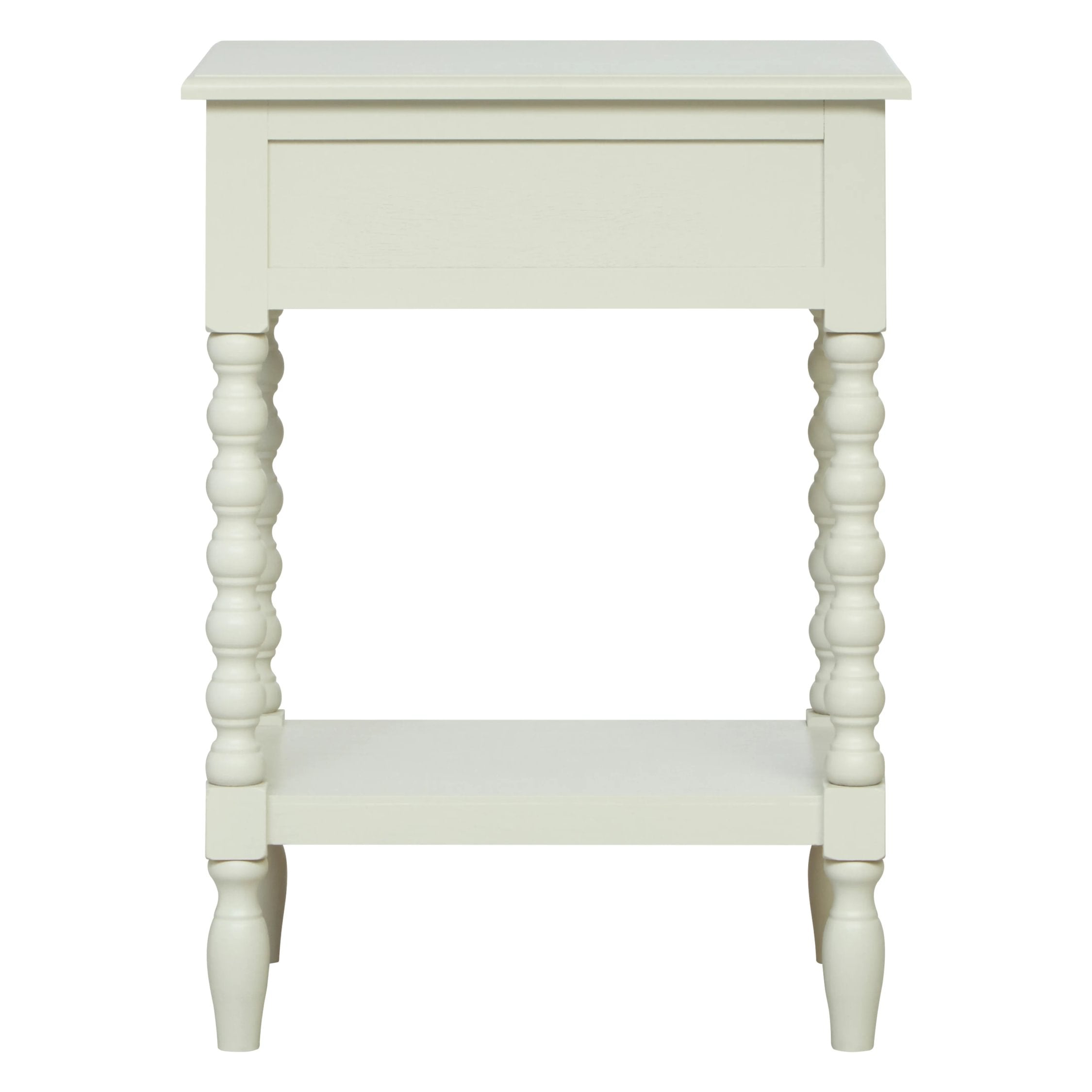 Chelsea Bobble Detail Ivory Wood 1 Drawer Bedside Table