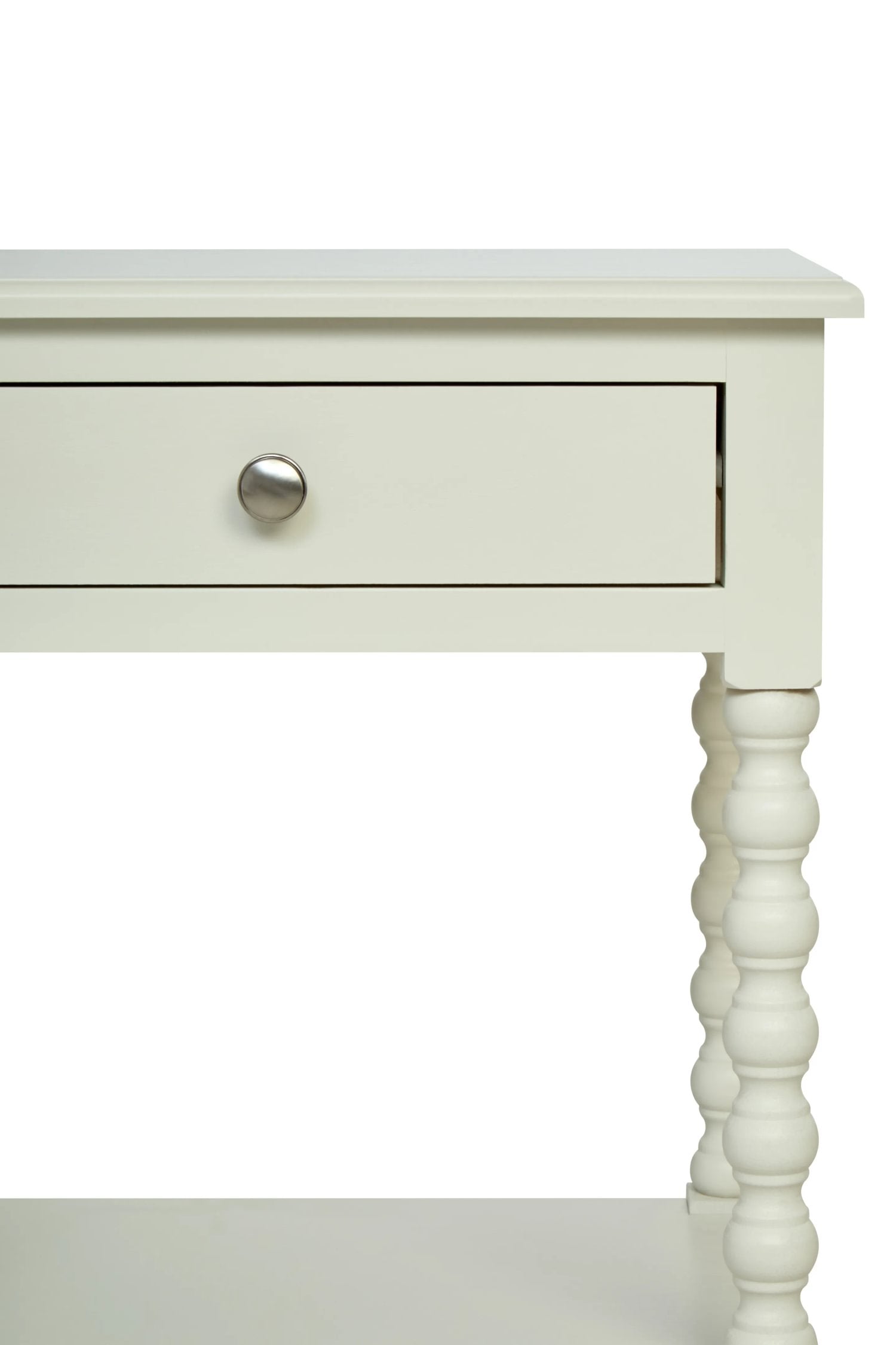 Chelsea Bobble Detail Ivory Wood 1 Drawer Bedside Table