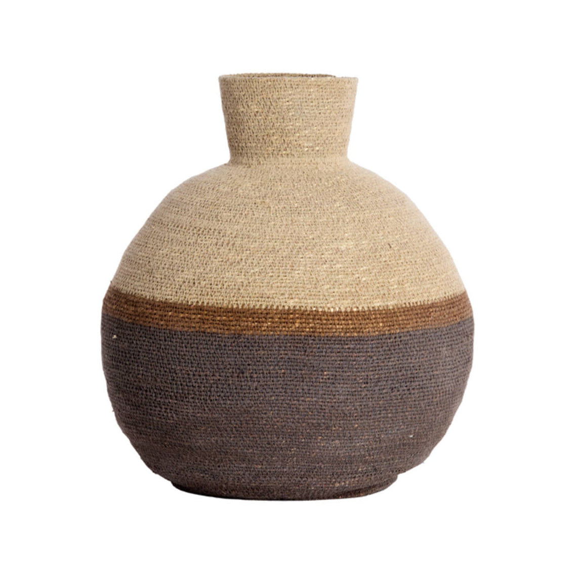 Bisira Natural & Brown Seagrass Storage Basket 37.5cm