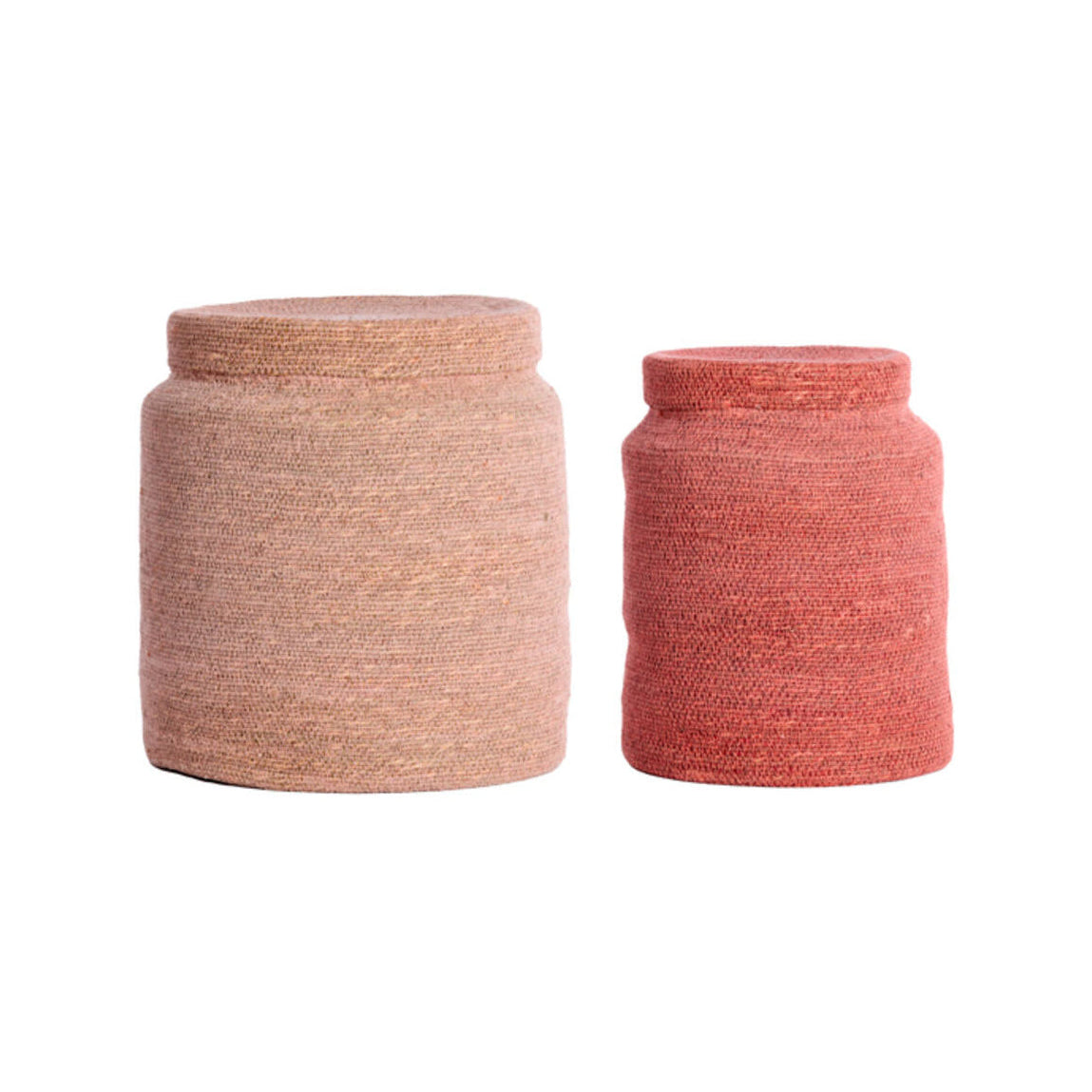 Betania Set of 2 Pink Seagrass Storage Baskets