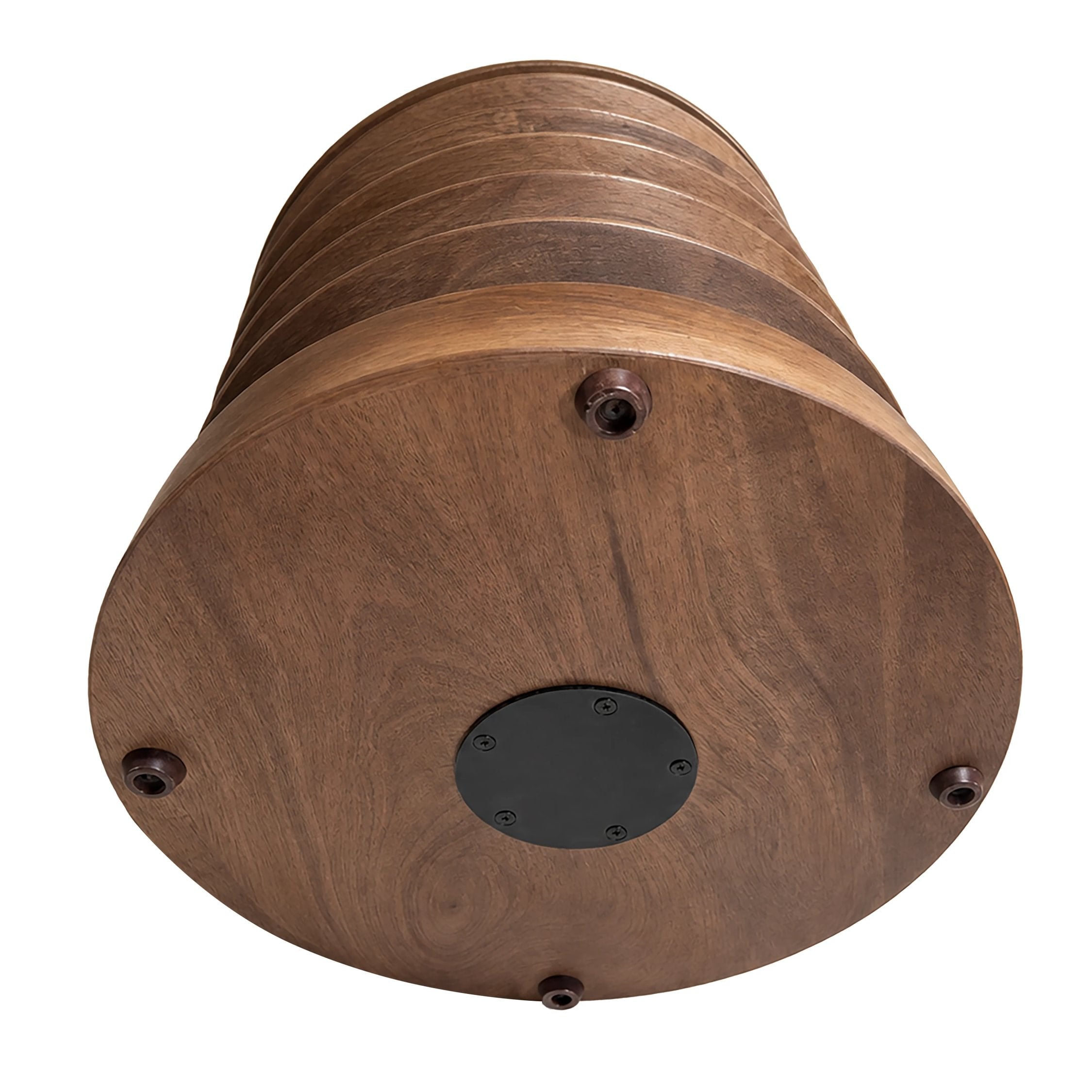 Ember Dark Emperador Marble & Mango Wood Round Side Table